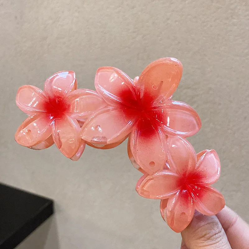 Acrylic Flower Hair Claw Clip Gradient Egg Summer Beach Women Girls Accessories