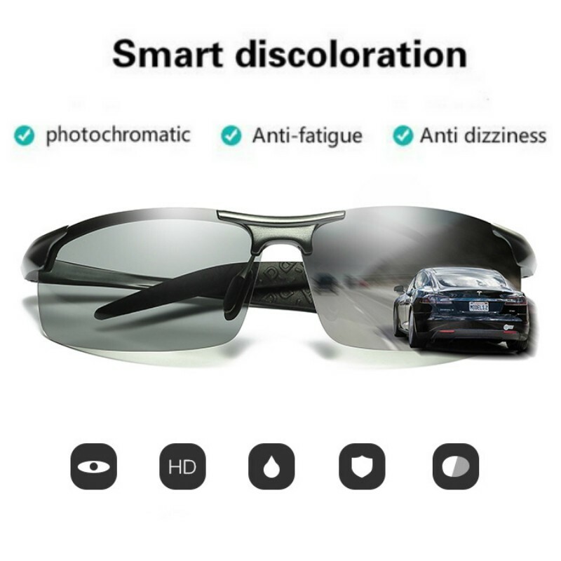 Aluminum HD Polarized Photochromic Sunglasses Men Eyewear Driving Sport Glasses