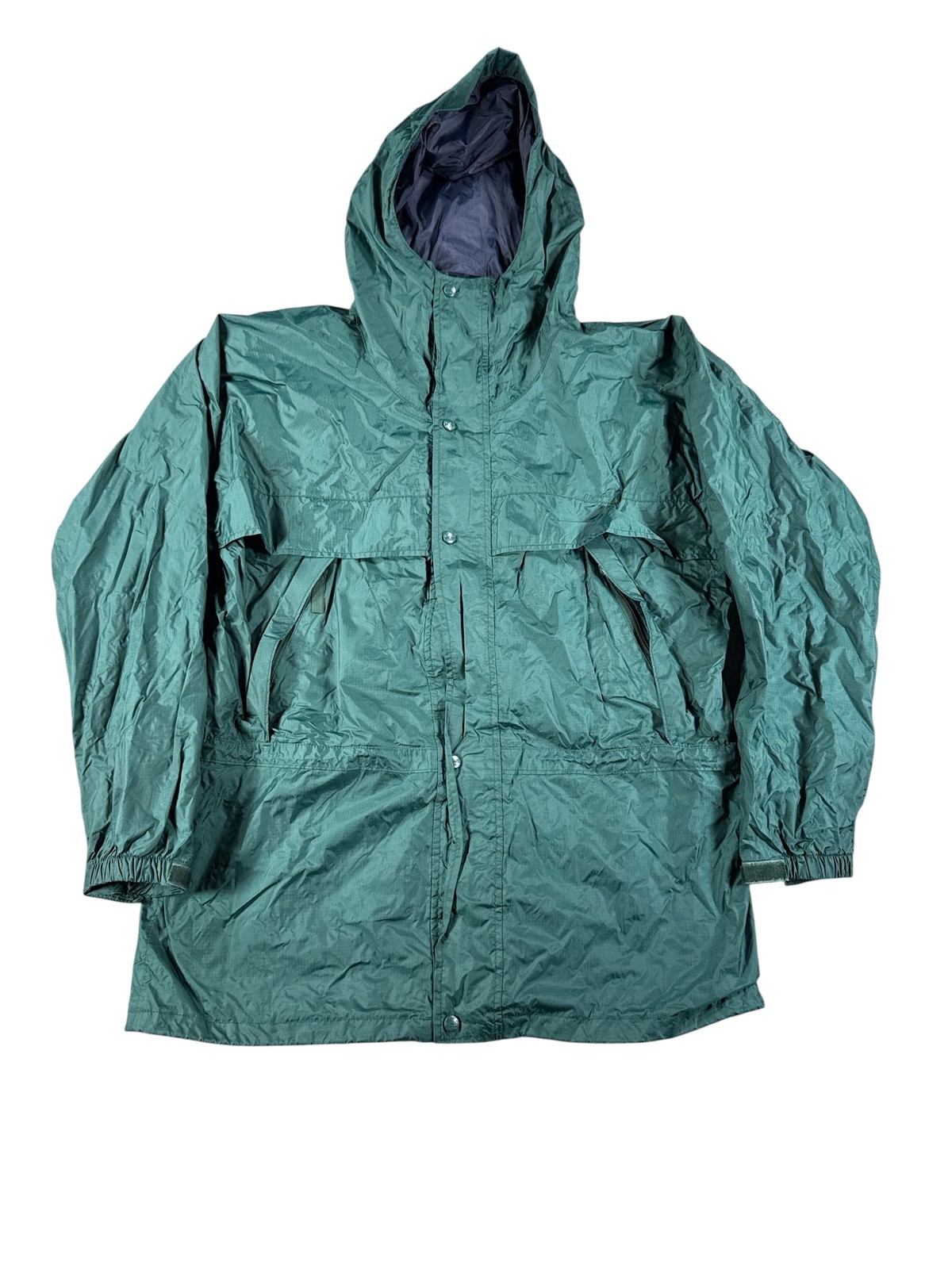 Vintage LL Bean Jacket Mens Large Tall Nylon Hooded Parka Rain Coat 90s Outdoor