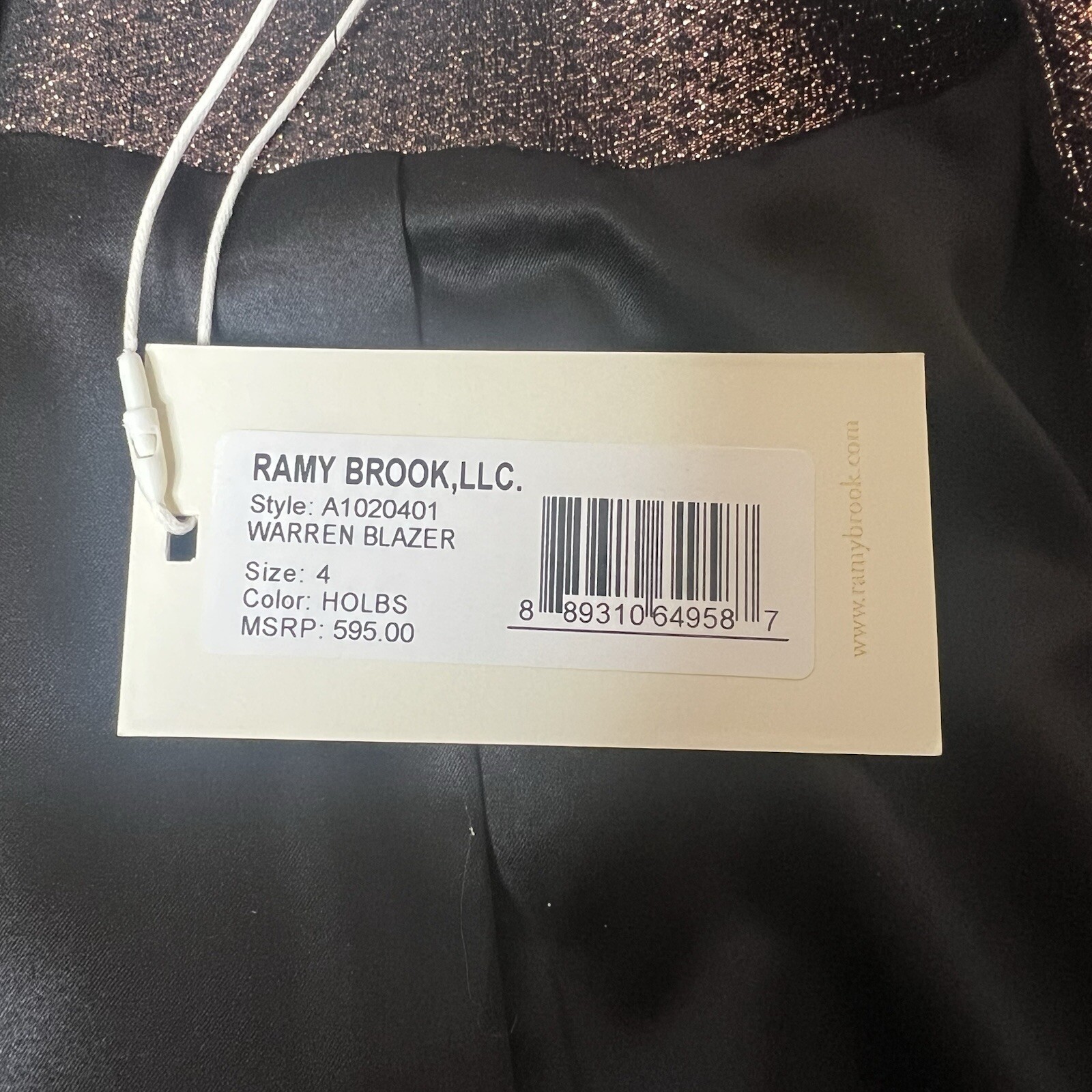 Ramy Brook Warren Blazer Kody Pant metallic suit set size 4