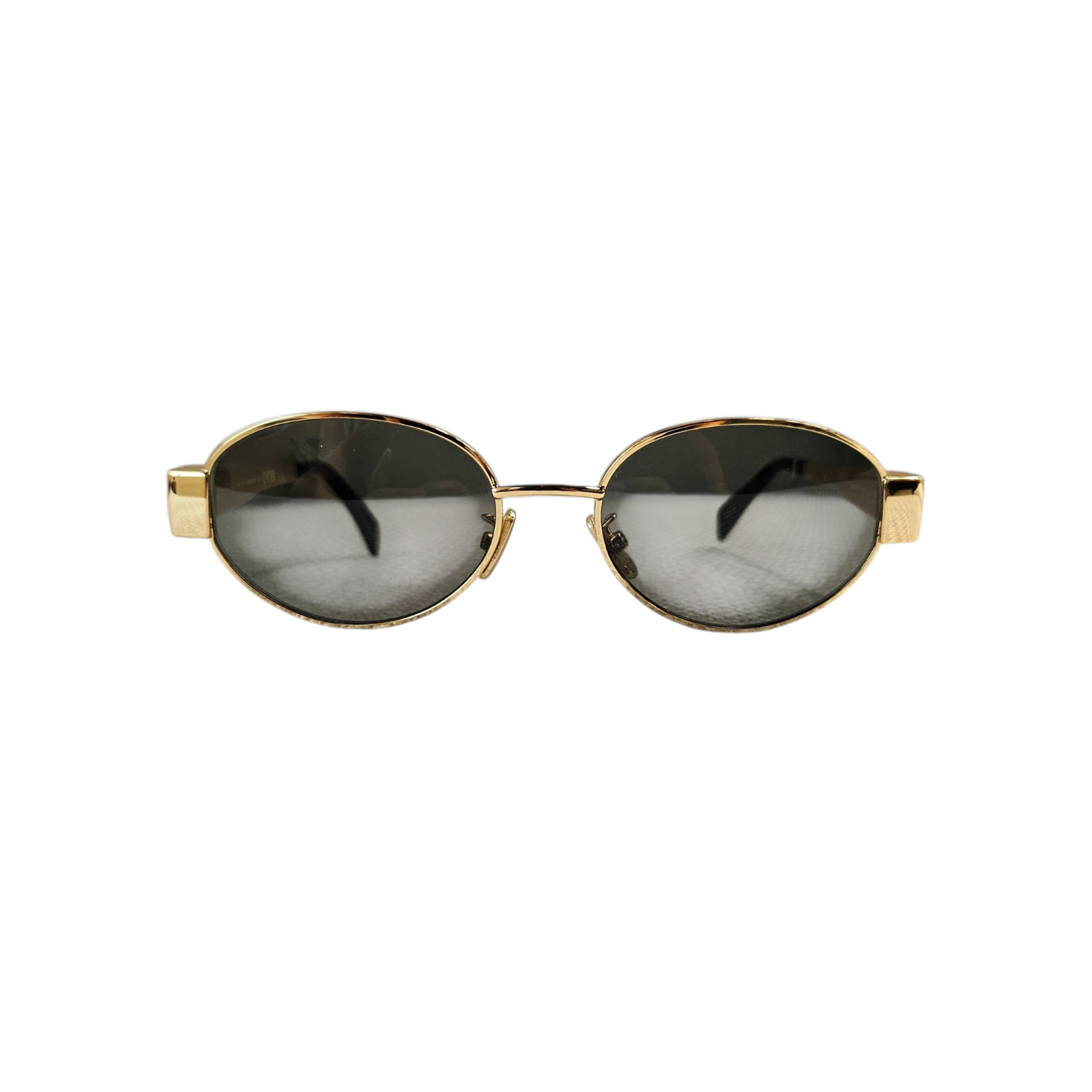 Celine Triomphe Gold Oval Frame Sunglasses