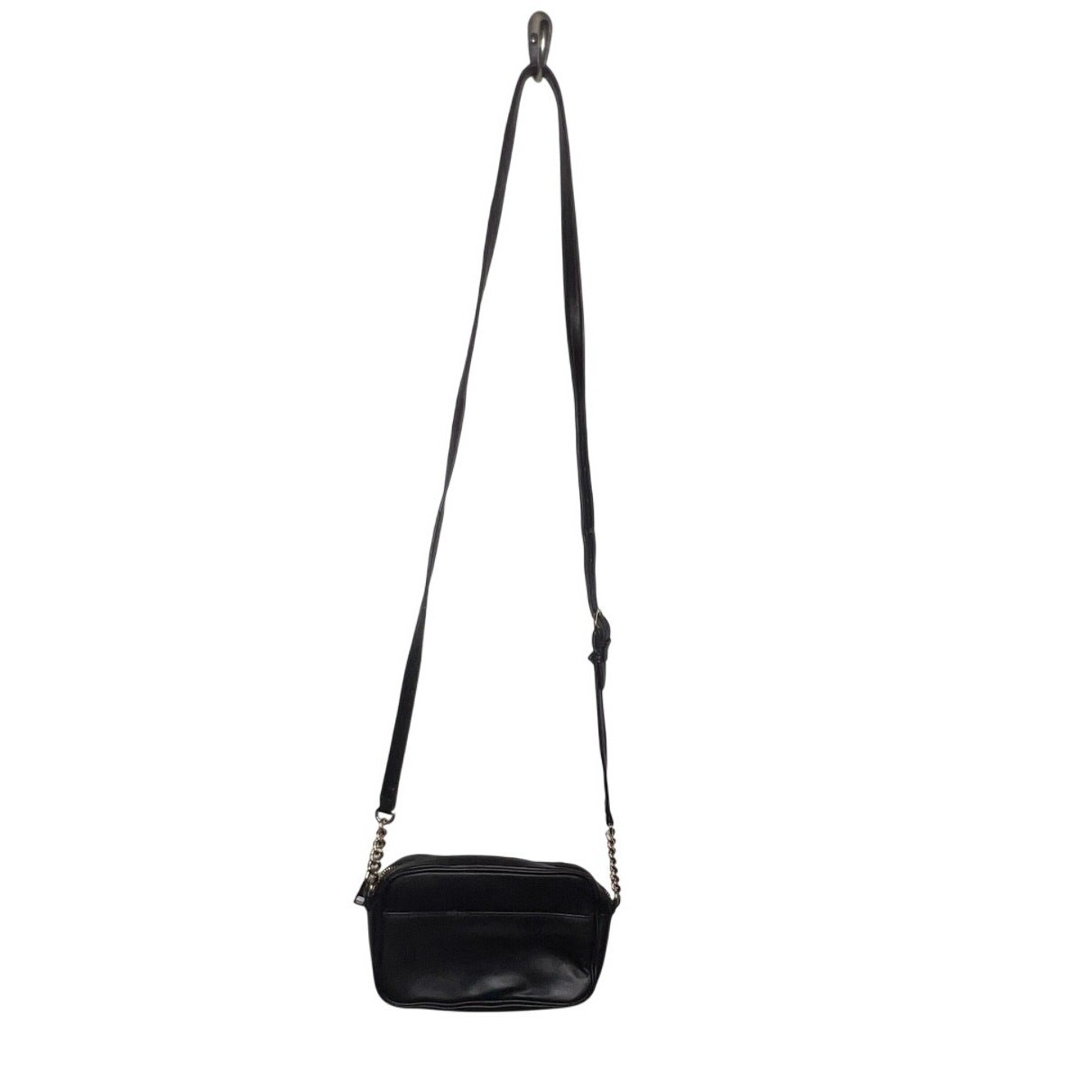 Karl Lagerfeld Chunky Goldtone Chain Exposed Zipper Logo Black Kris Bow handbag