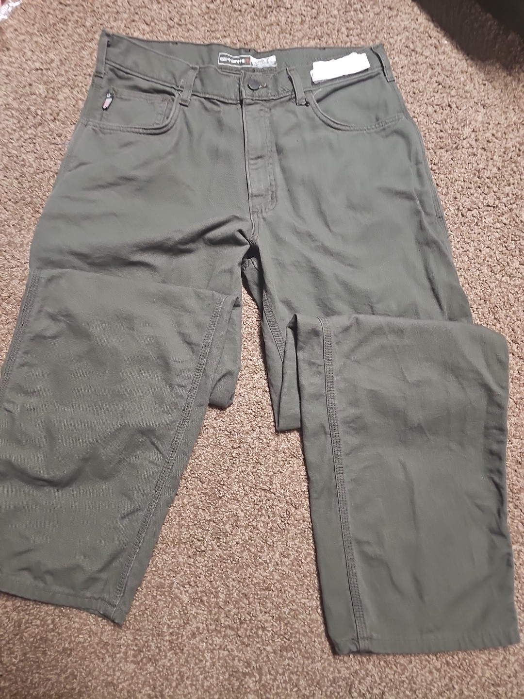 Carhartt FR Pants Men’s 34×32 Moss Green Midweight Canvas Flame Resistant Used