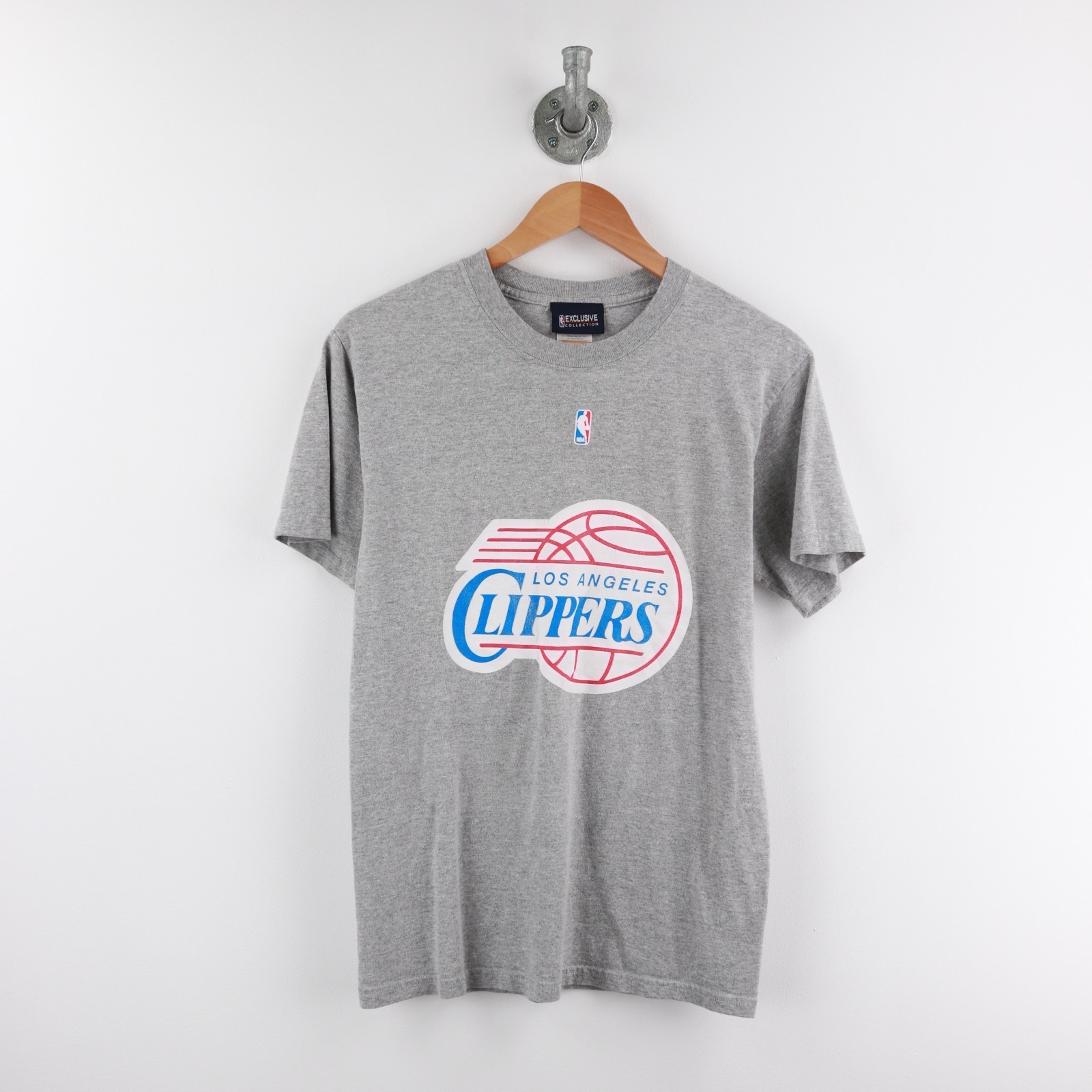 Los Angeles Clippers Men’s S NBA Grey Logo Printed T-Shirt Large