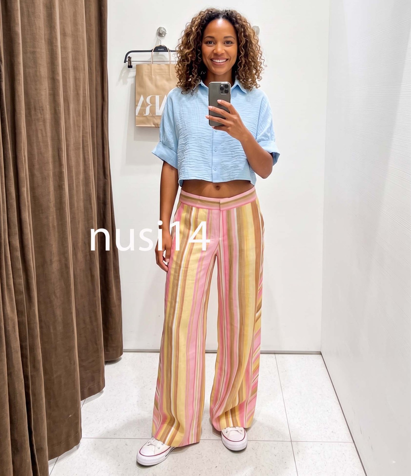 ZARA NEW WOMAN HIGH-WAIST STRIPED WIDE LEG PANTS XS-XL 2785/512/330
