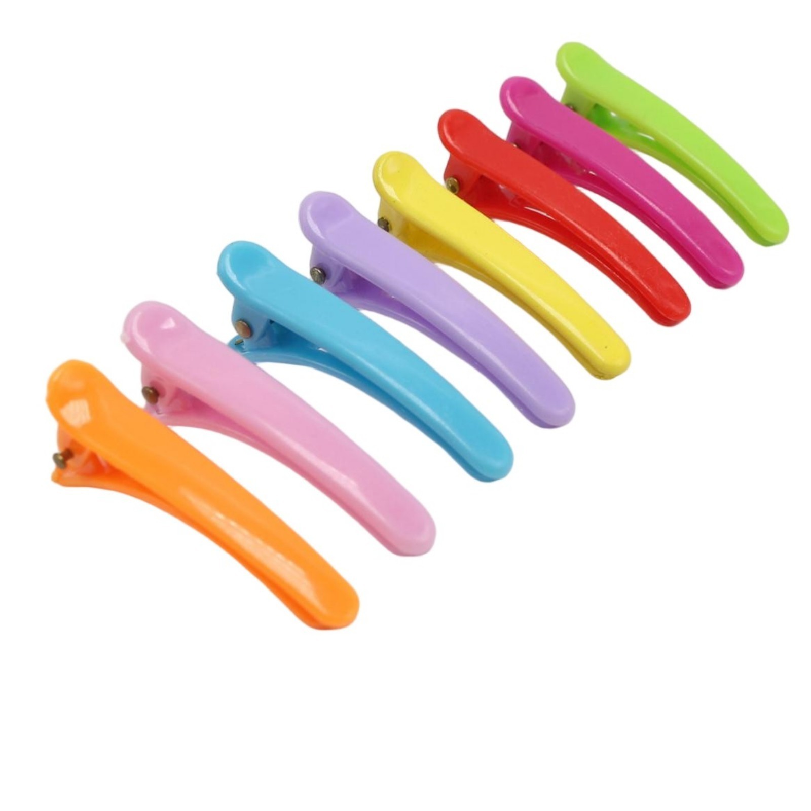50pcs Mixed Bubblegum Color Hair Clips – 45mm Plastic Prongs Alligator Clips