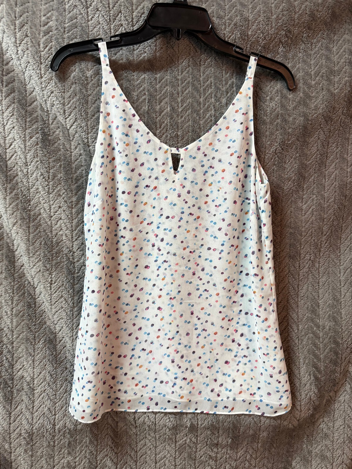 cabi Women’s Sleeveless V-Neck Polka Dot Tank Top XS