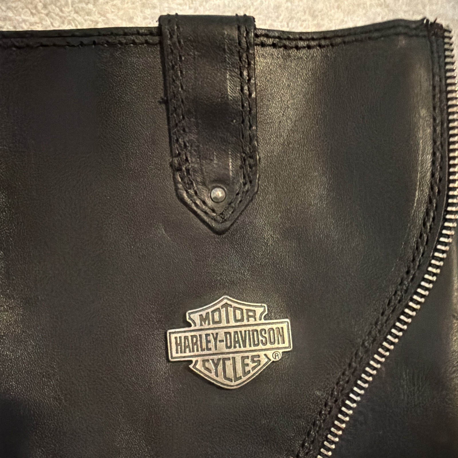 Harley-Davidson Women’s Tall Leather Biker Boots Size 6.5 Buckle & Studs