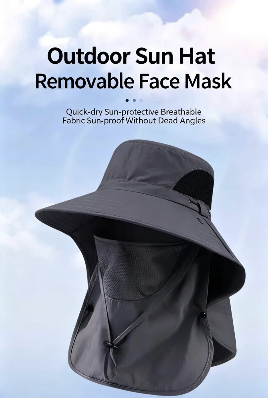 Versatile Detachable Sun Hat, Windproof & Breathable for Hiking,Camping & Travel