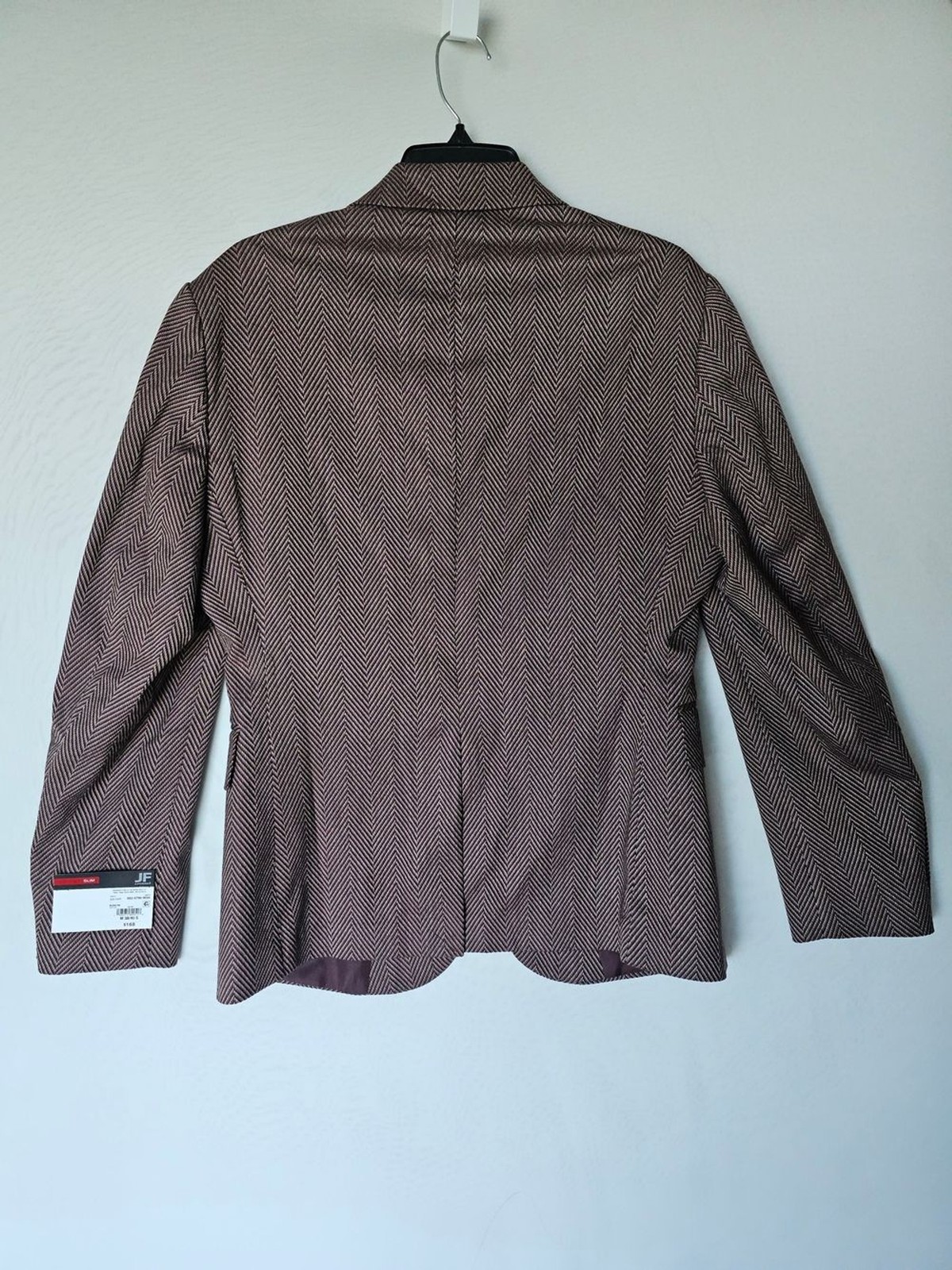 JF J.Ferrar Burgundy Herringbone Slim Fit Blazer Blazer Jacket – Size M (38/40S)