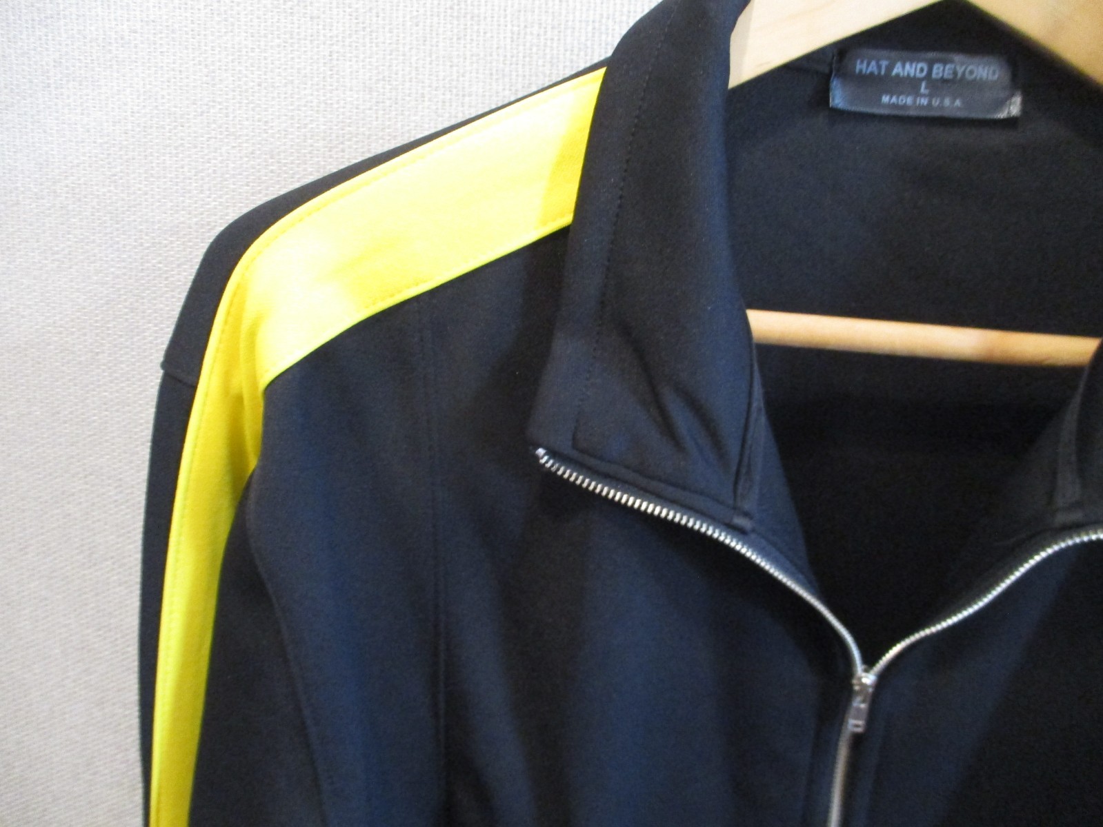 Hat And Beyond Retro Stripe Track Jacket Size Large Made in USA