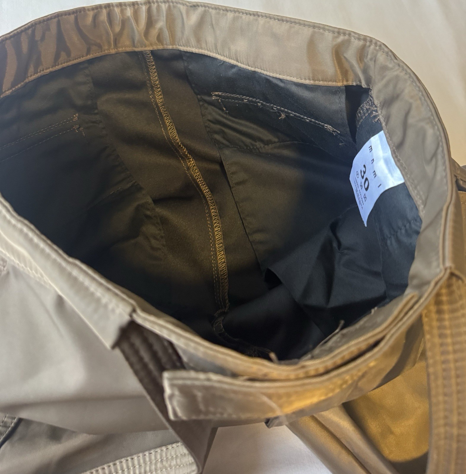 MNML Brown Snap Button Cargo Pants Draw String Waist 30/31 Small
