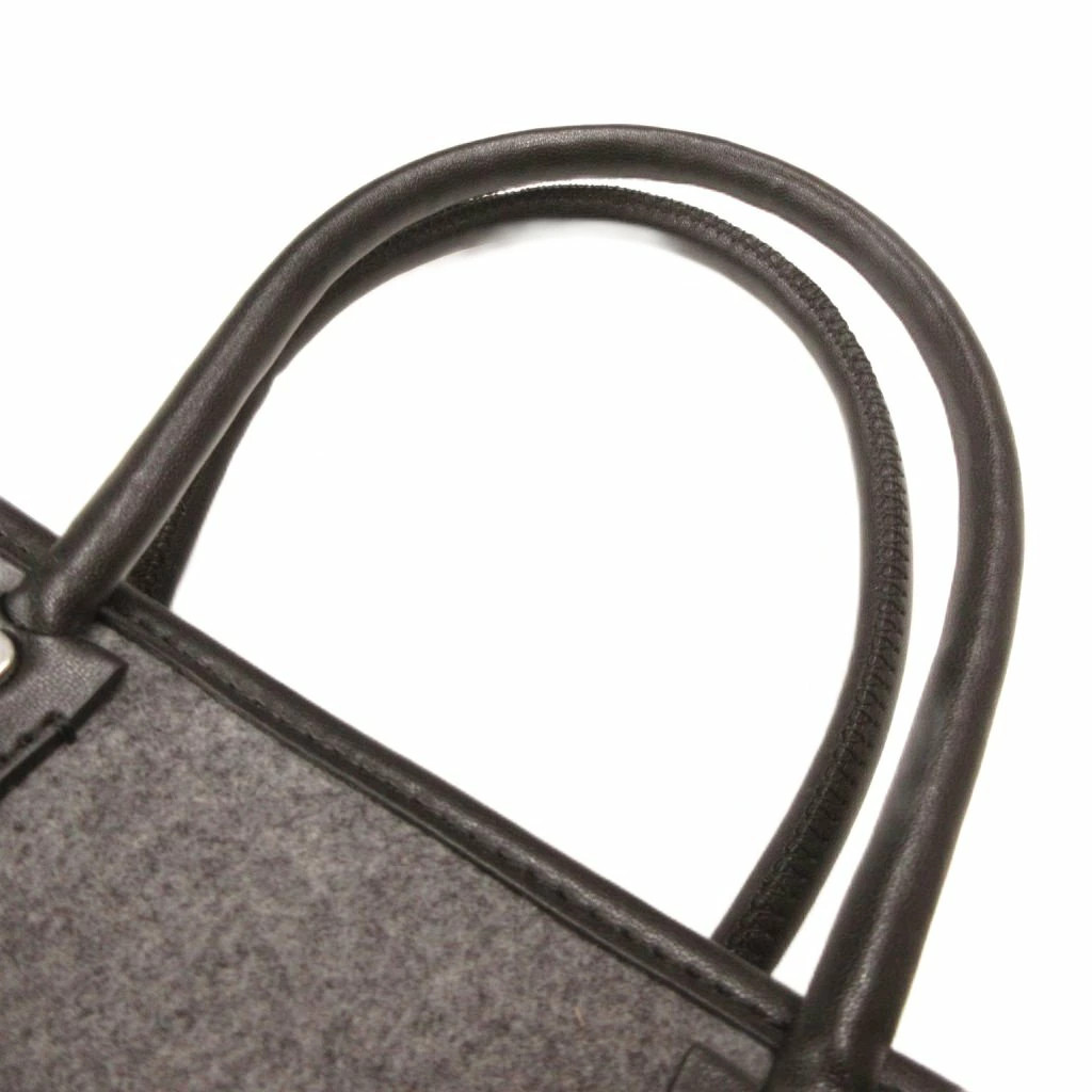Used Kate Spade handbag shoulder 2WAY felt logo print gray black YJ GY11 Ladies