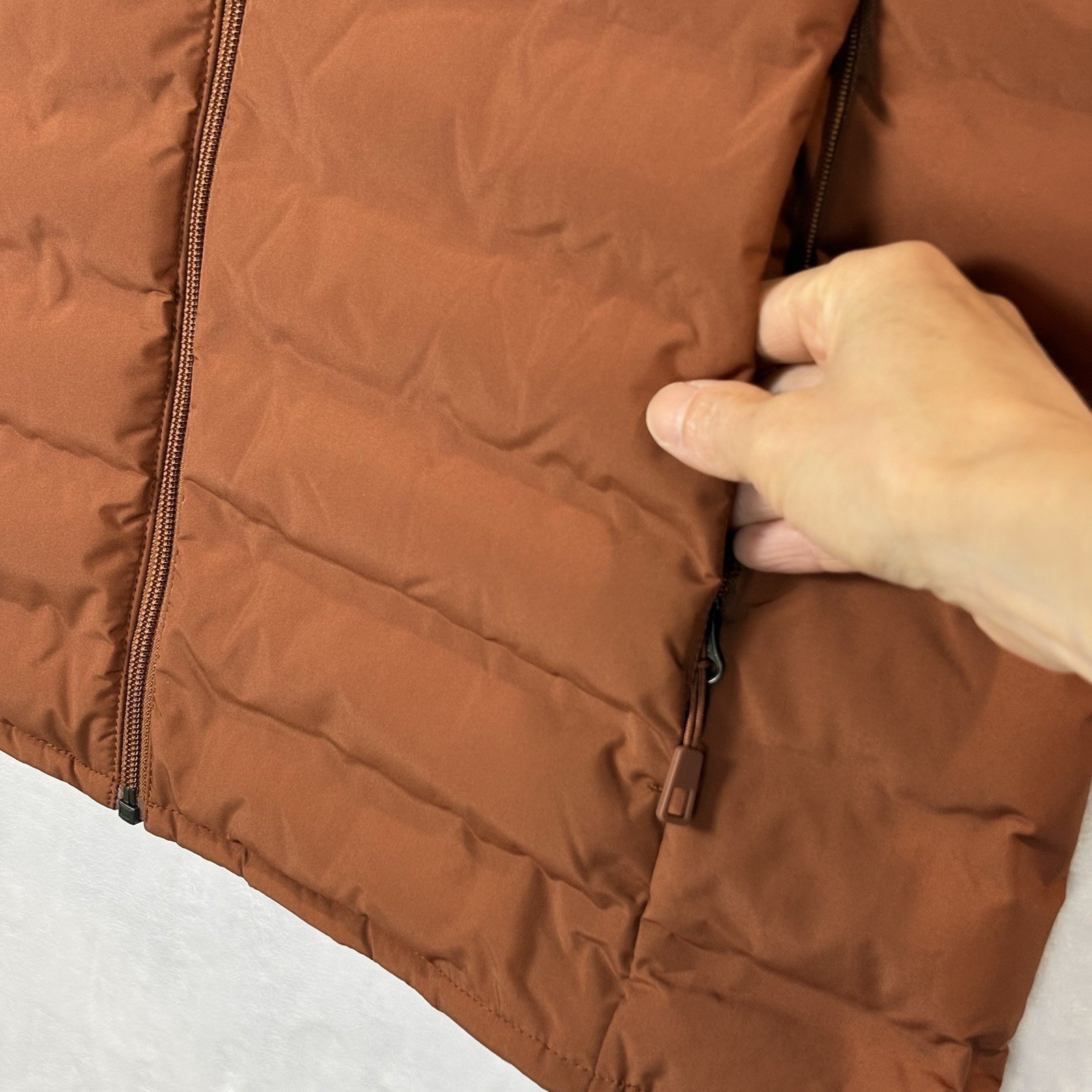NEW! 32 Degrees Mens Packable Puffer Vest Sz M Burnt Orange Outdoors Hike Camp
