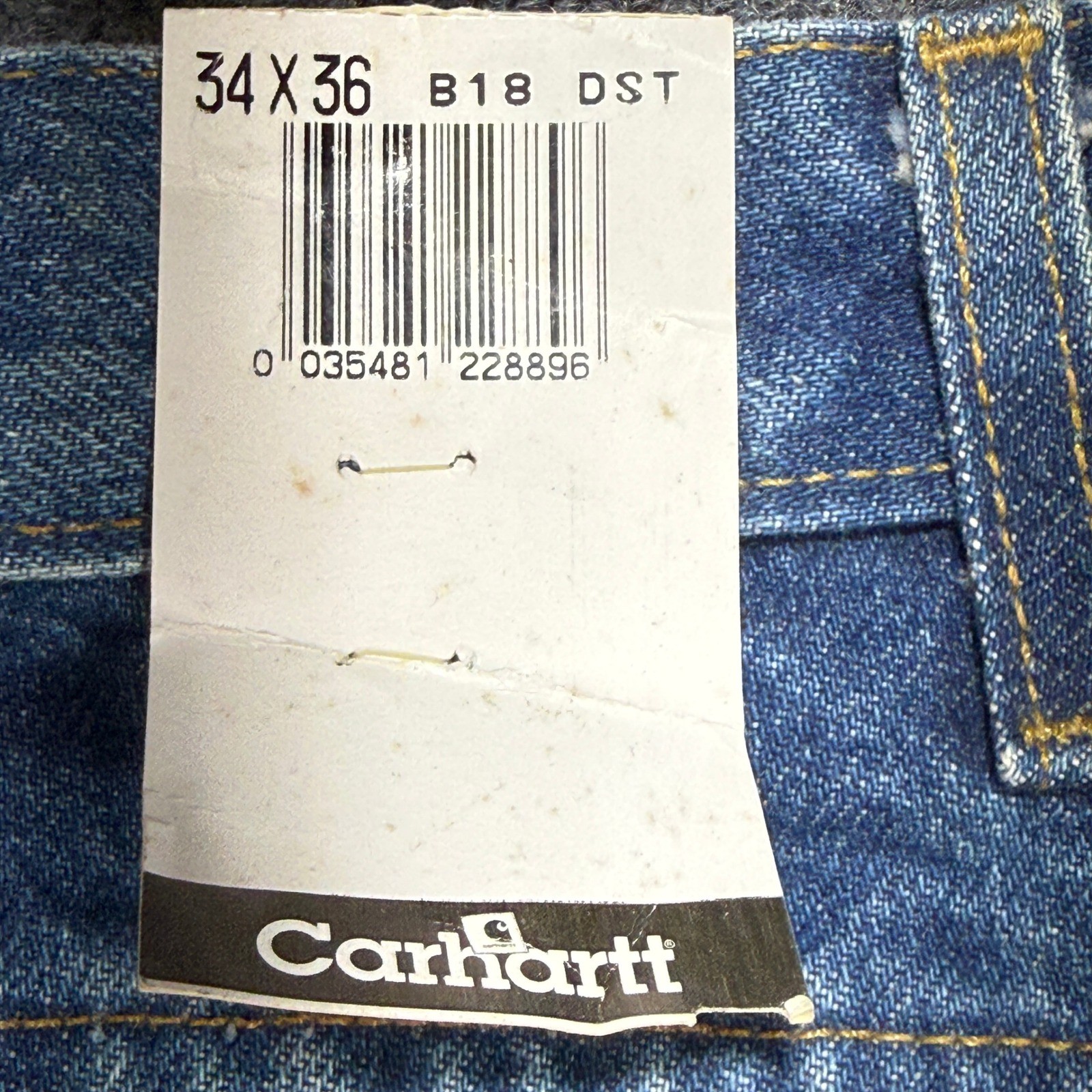 Carhartt Traditional Fit Jeans Mens 34×36 Blue Straight Leg B18 DST Vintage Y2K