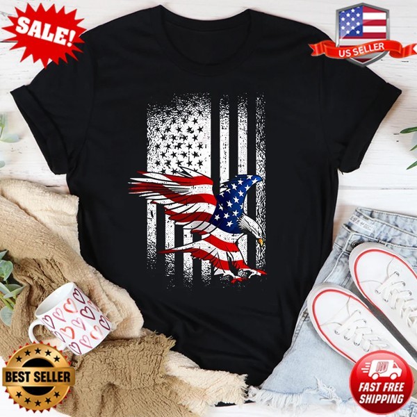 Independence Day Shirt American Flag Eagle 4th Of July T-Shirt S-5XL FREESHIP