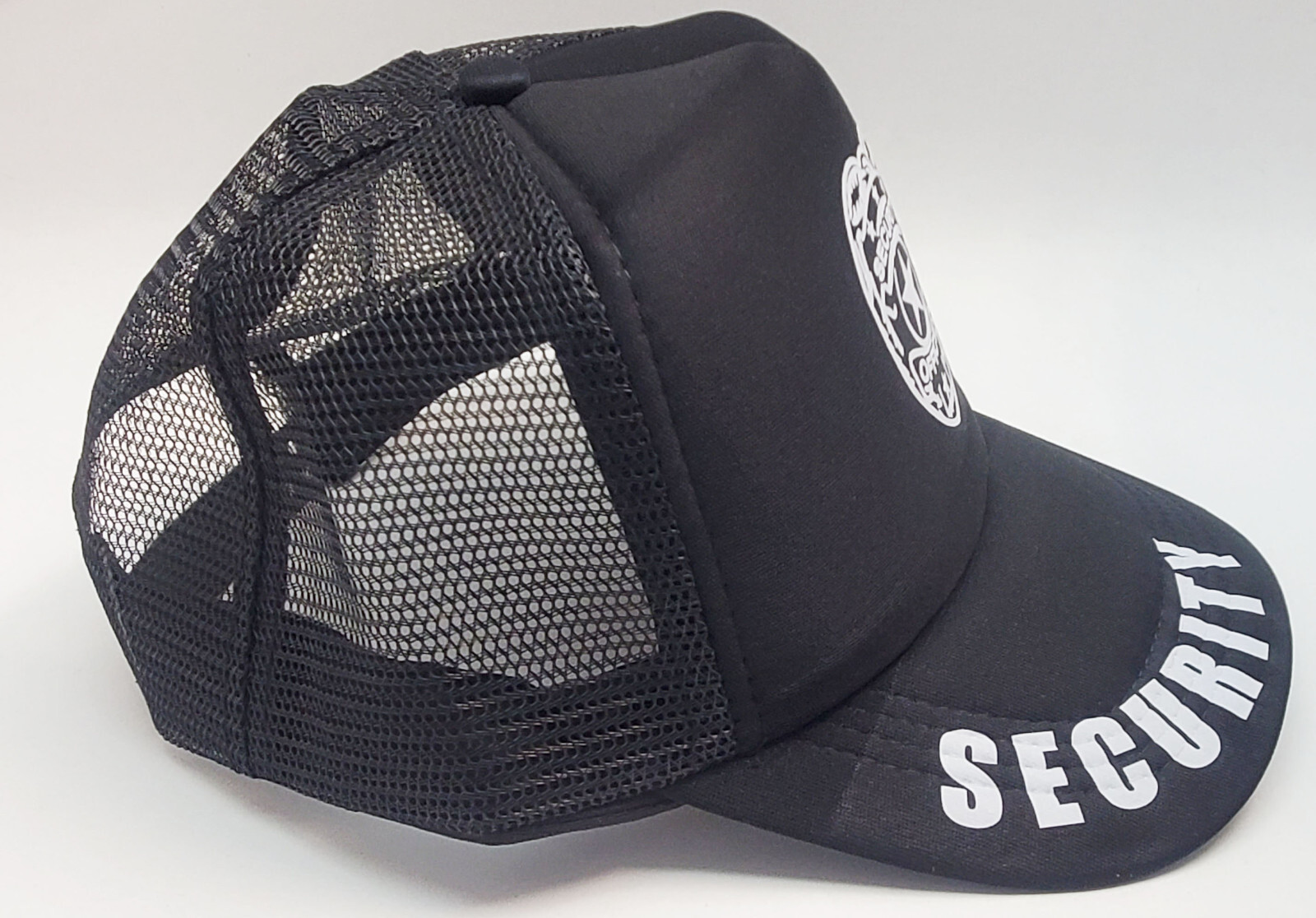 Security Cap Black Trucker Black Foam High Quality Officer Guard New Adjustable