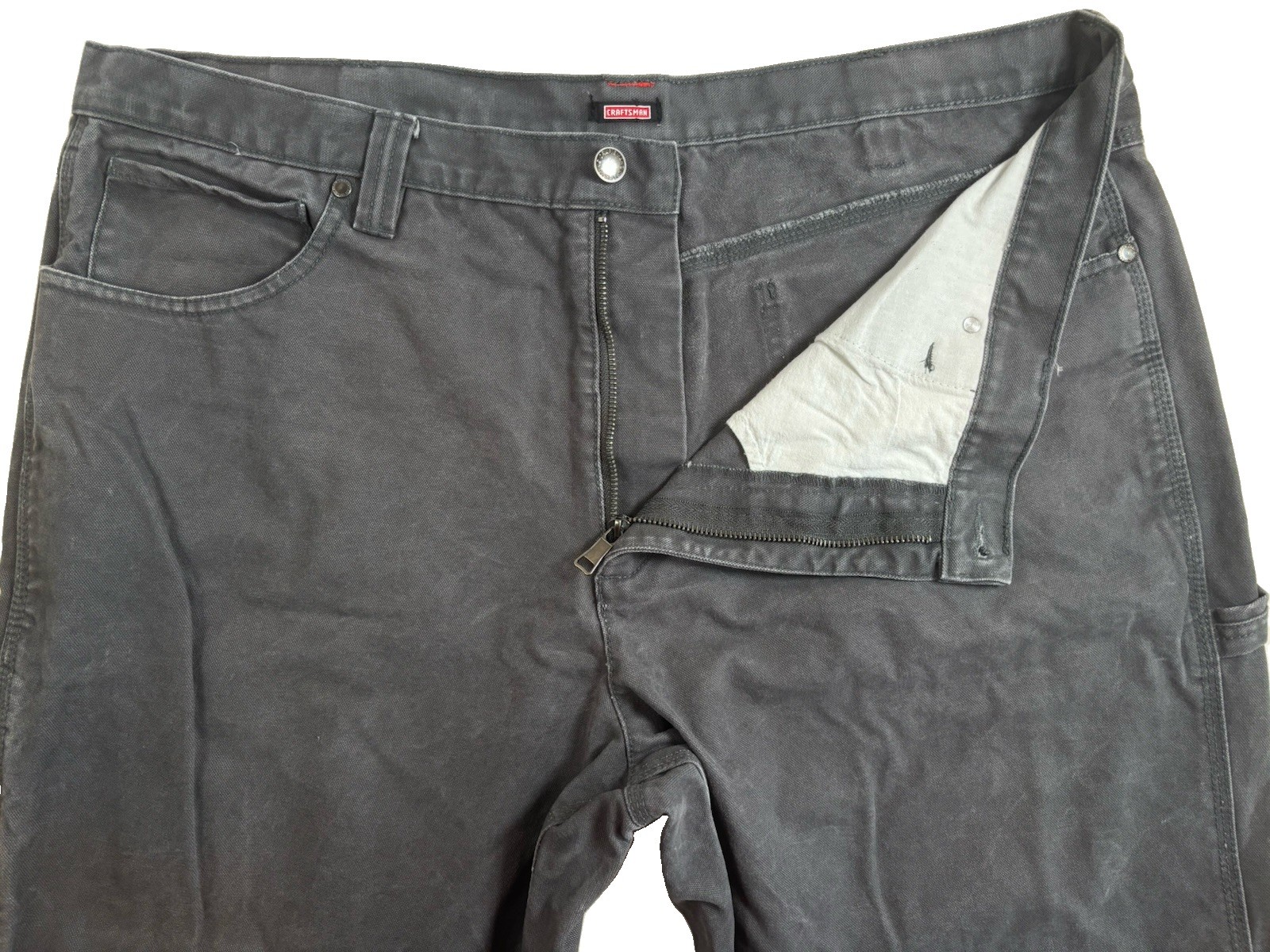 Craftsman Carpenter Jeans Mens 42×30, Gray Denim Vintage Workwear Y2K Sears