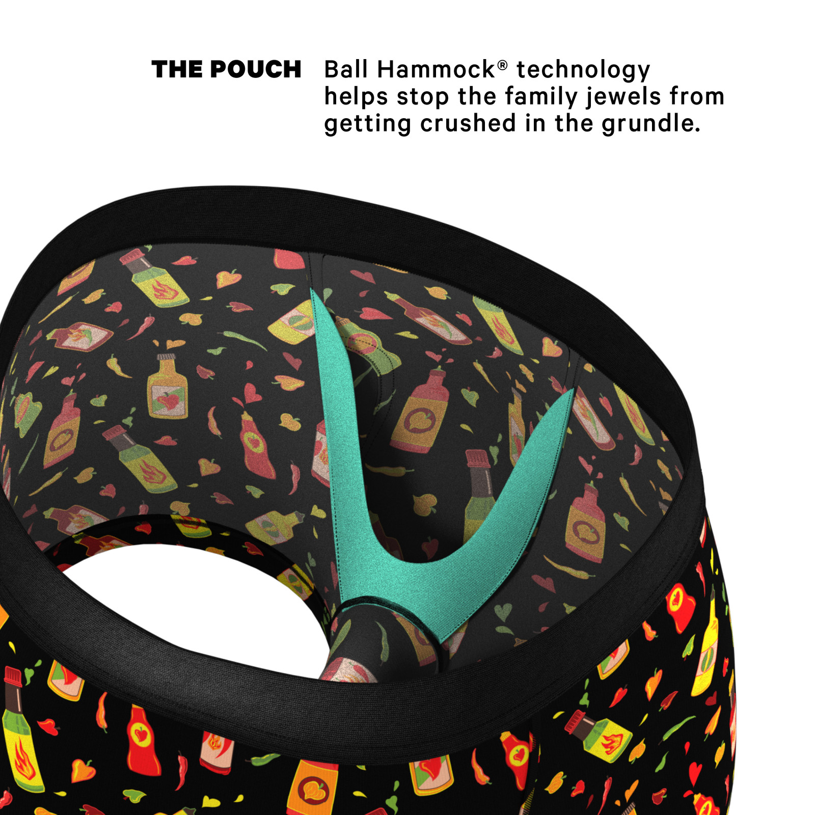The Gotcha Sriracha | Hot Sauce Ball Hammock® Pouch Trunks Underwear