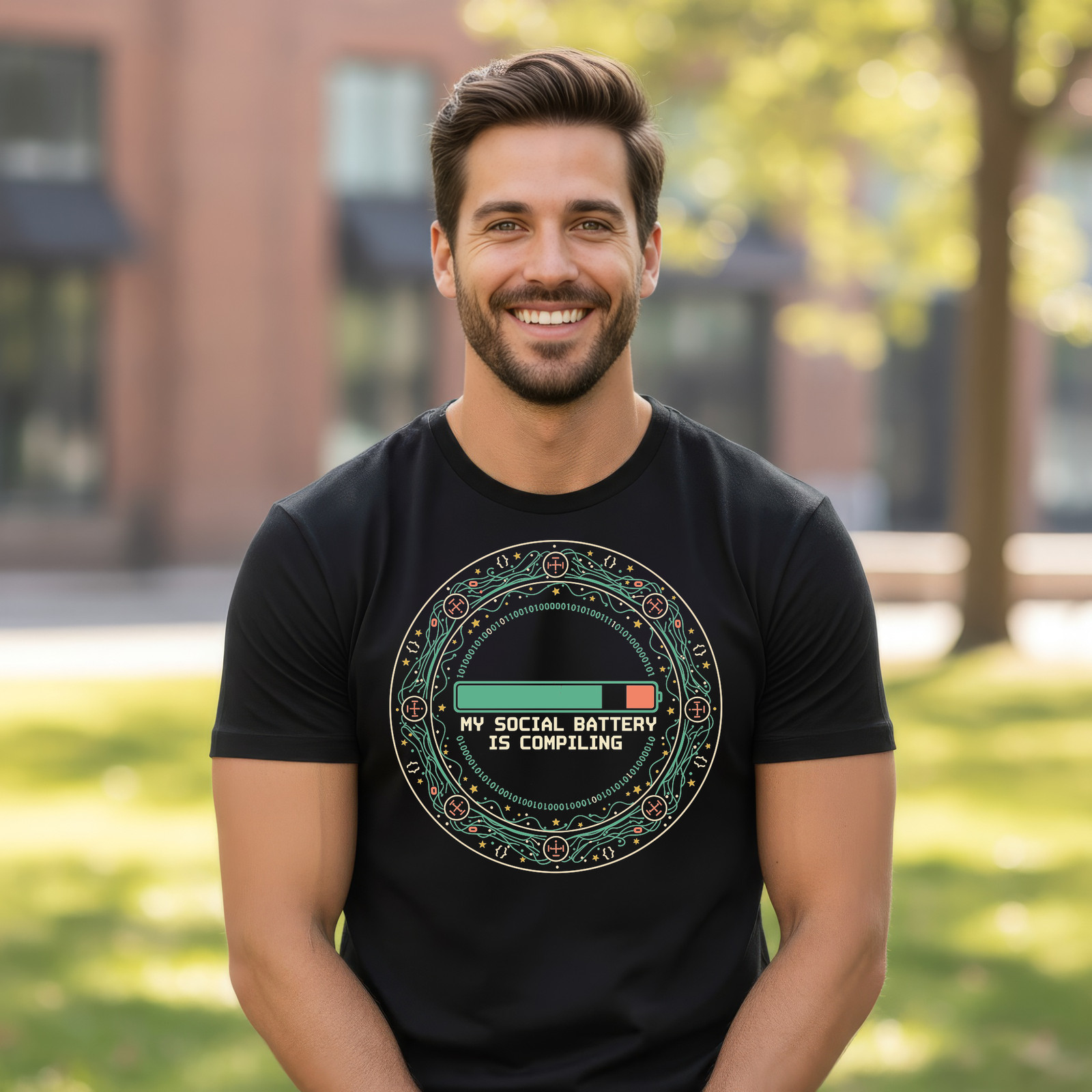 Programmer Introvert Social Recharge Coding Humor Unisex T-Shirt