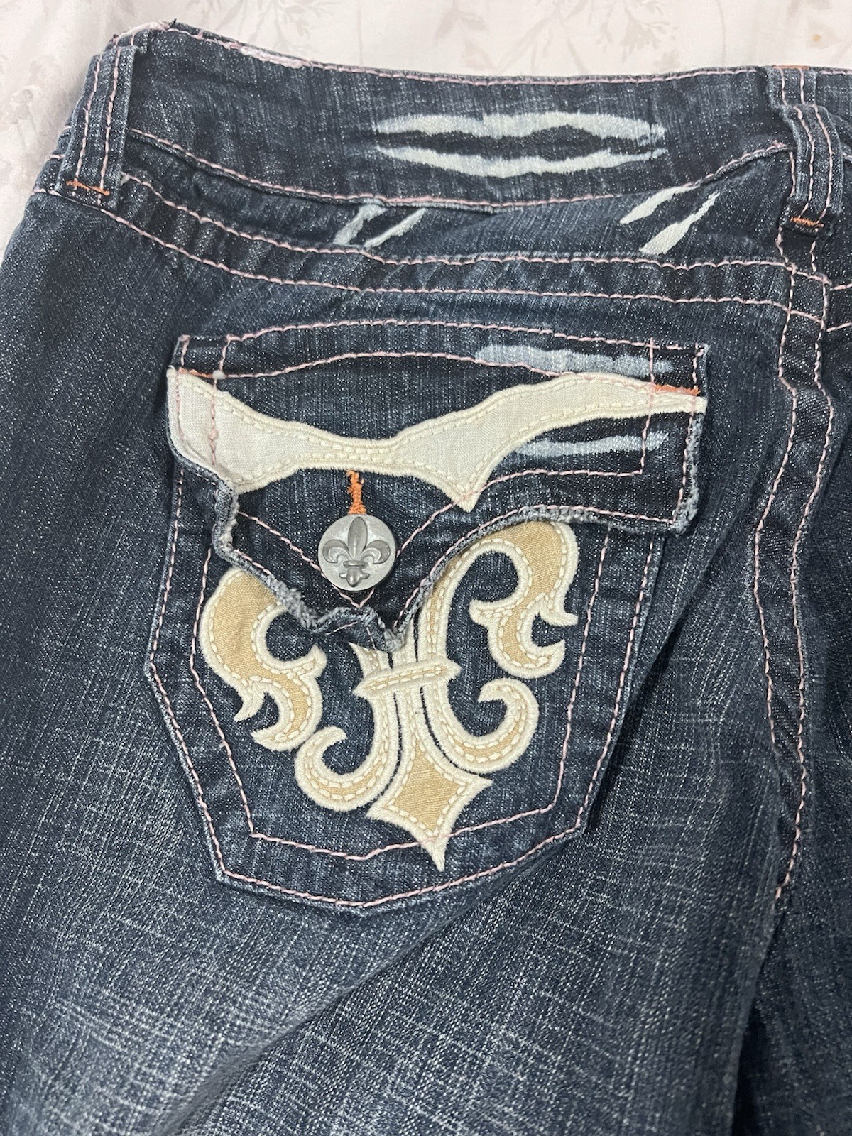 Laguna Beach 100% Cotton Jeans Fleur De Lis Women’s Size 30