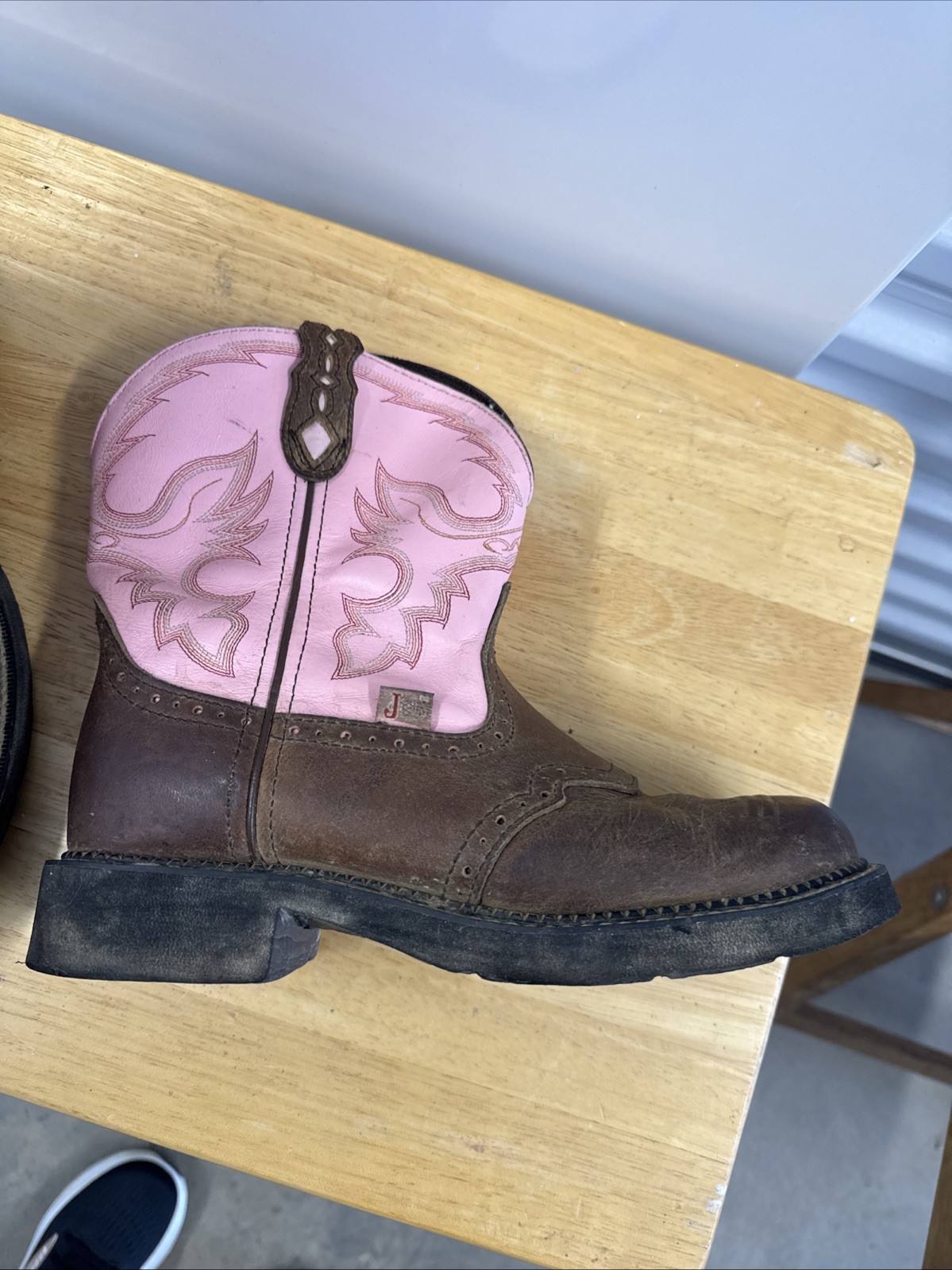 Justin Gypsy Boots Women’s Size 9 1/2 B Leather Western Ankle Pink L9901