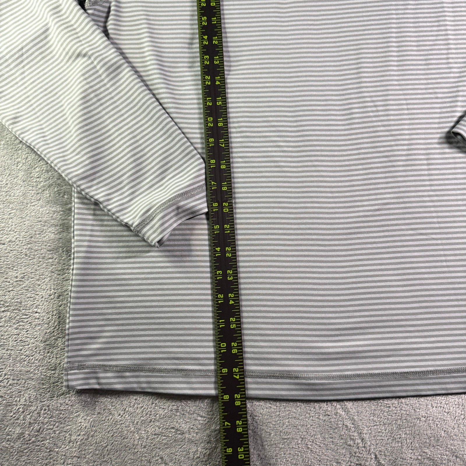 Southern Tide Striped Performance North Stone CC 1/4 Zip Pullover Mens Lrg