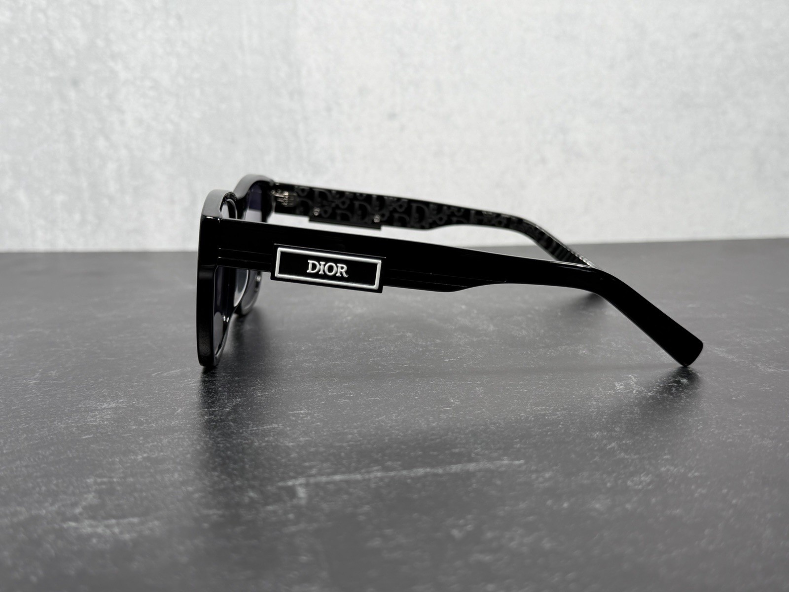 NEW CHRISTIAN DIOR DIORB23 S2F SUNGLASSES BLACK BLUE LOGO LENS B23! SHIPS TODAY!