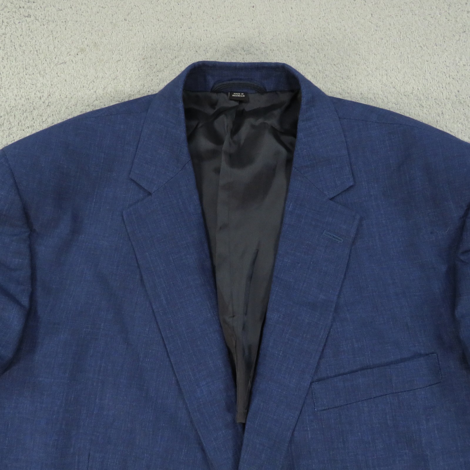 Haspel Blazer 46R 100% Linen Summer Unstructured Blue Sport Coat Jacket 1/2 Line