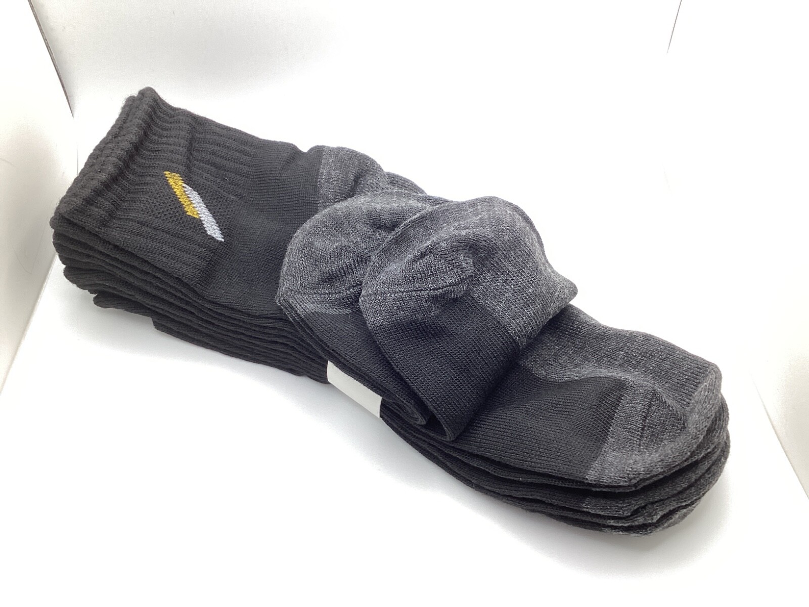 Unisex Cotton Ankle Quarter Socks -5 Pairs Black/Gray Casual Sports -Size 9-11