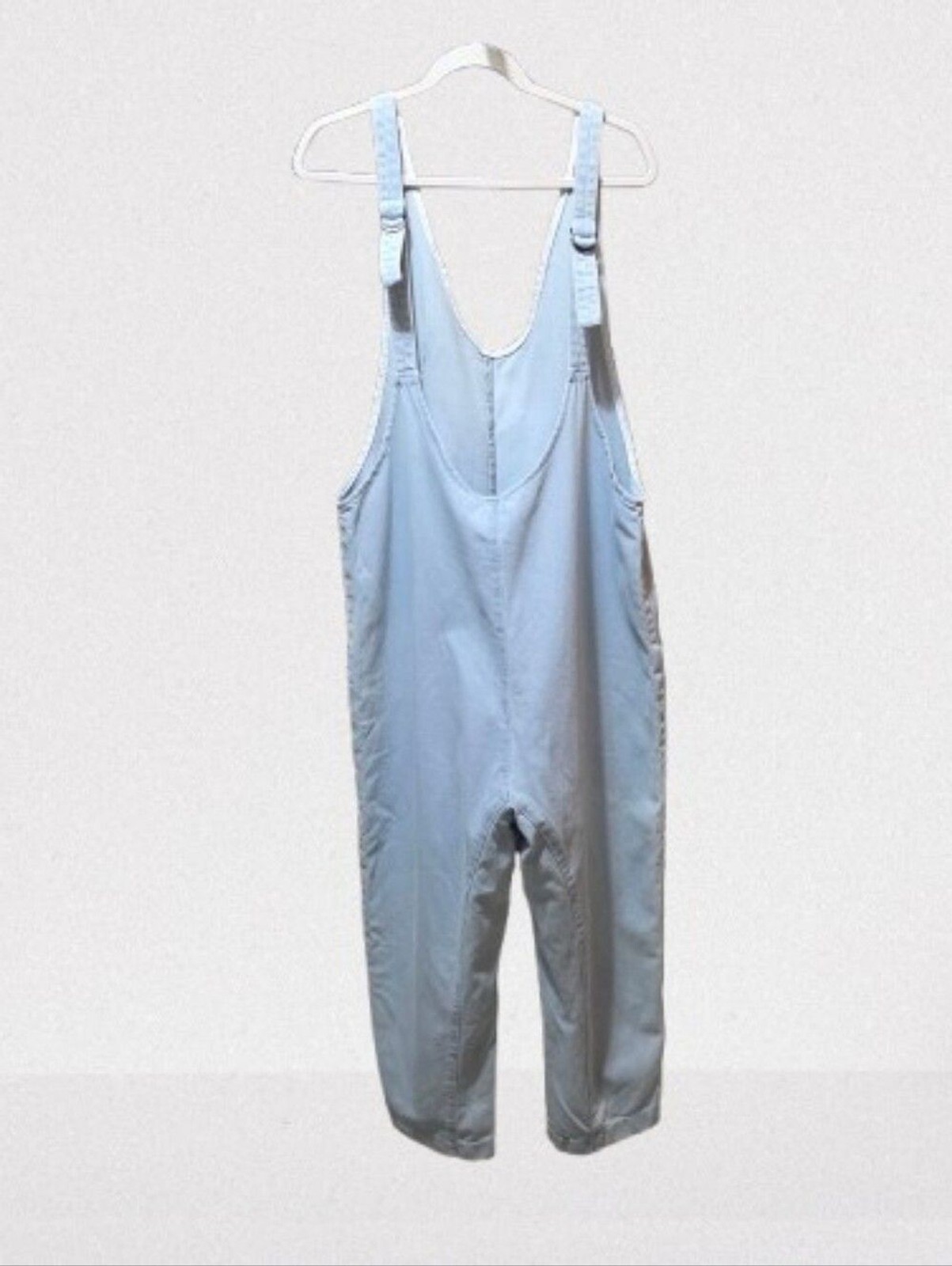 Light Wash Denim Jumpsuit Overalls Blue Adjustable Straps Women’s Lg
