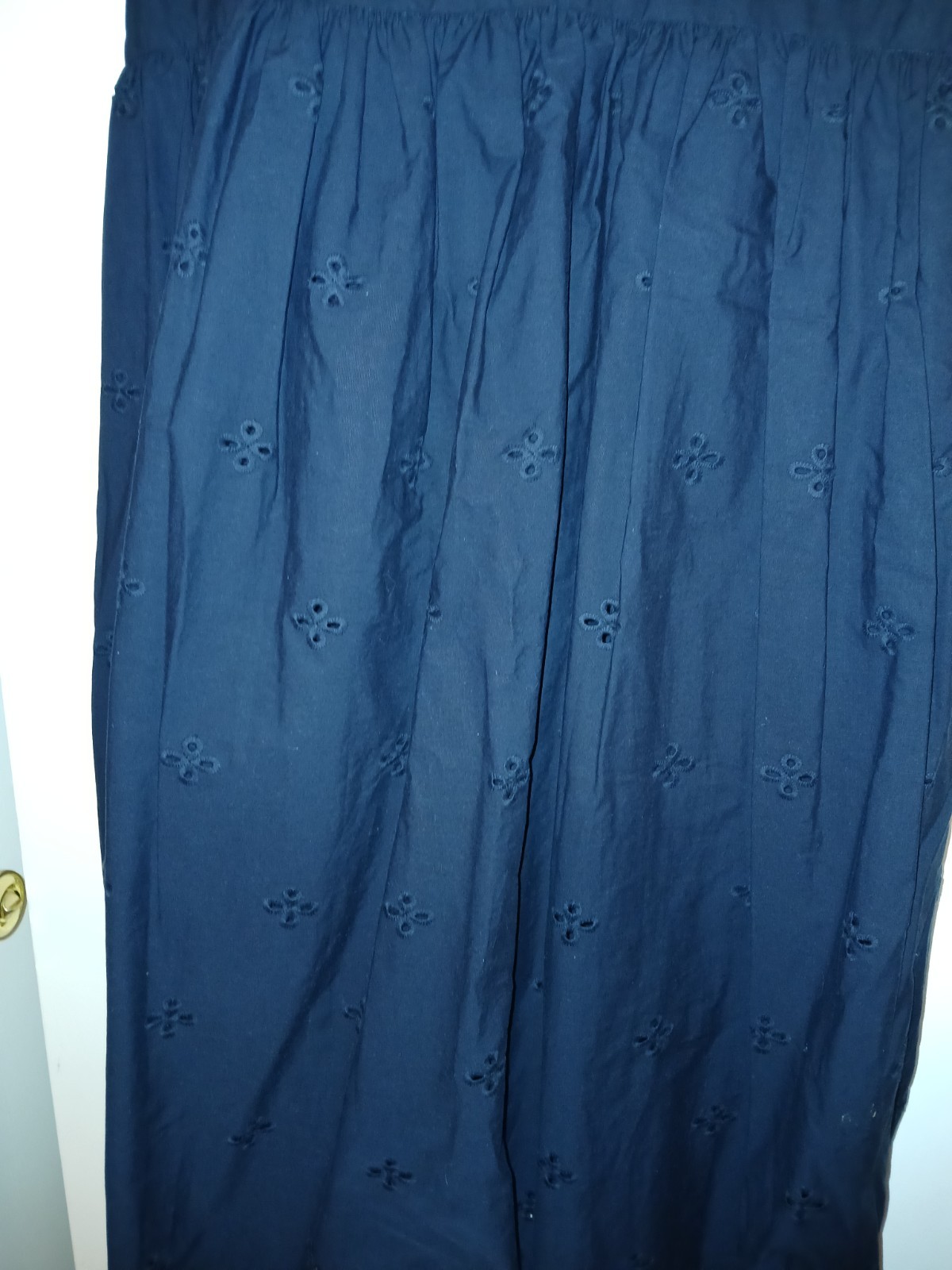 Free Assembly Navy Blue Cotton Eyelet Dress sz M
