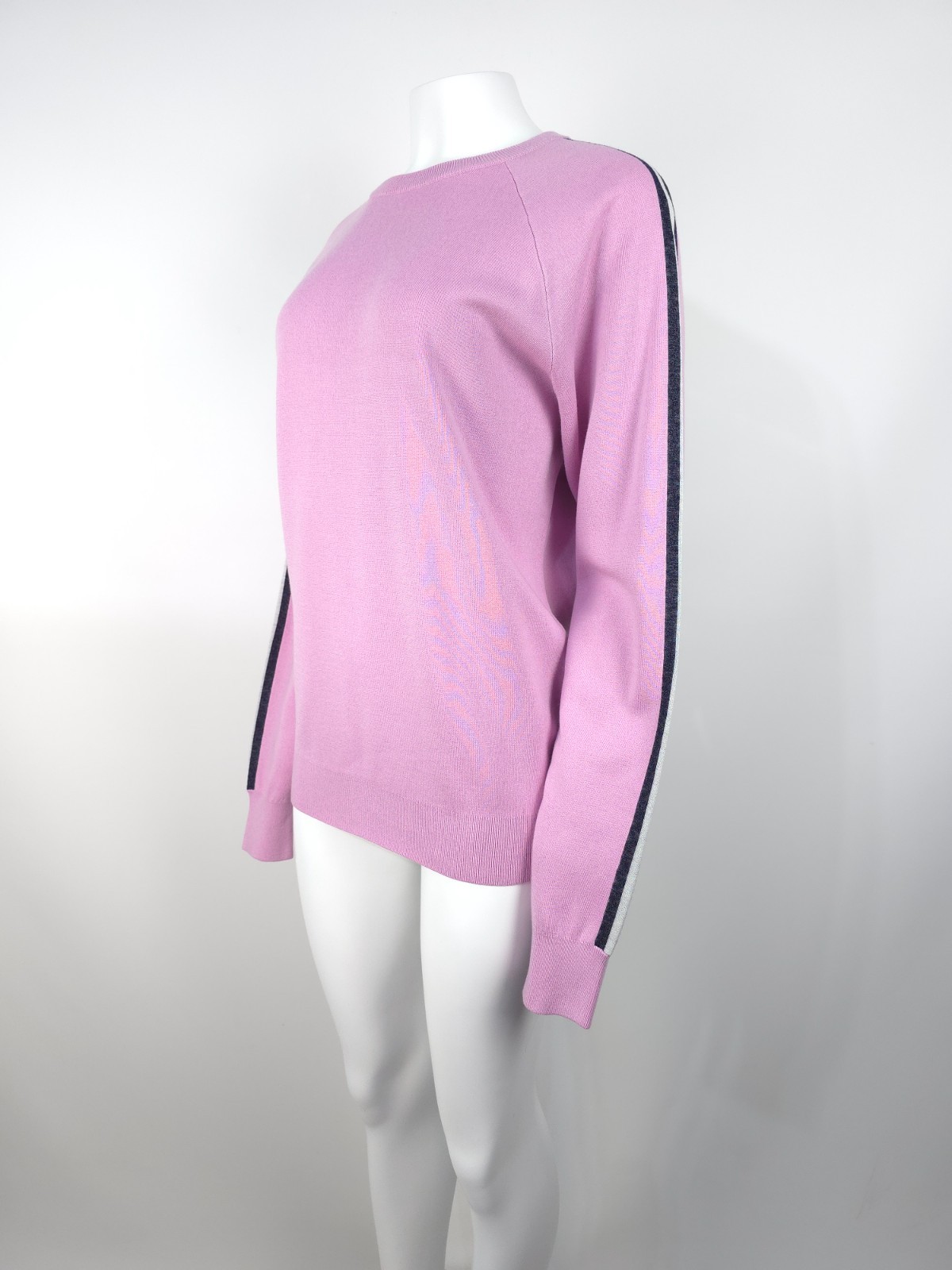 Olivia von Halle Women’s Sweater L Lilac Silk Cashmere Raglan Pullover