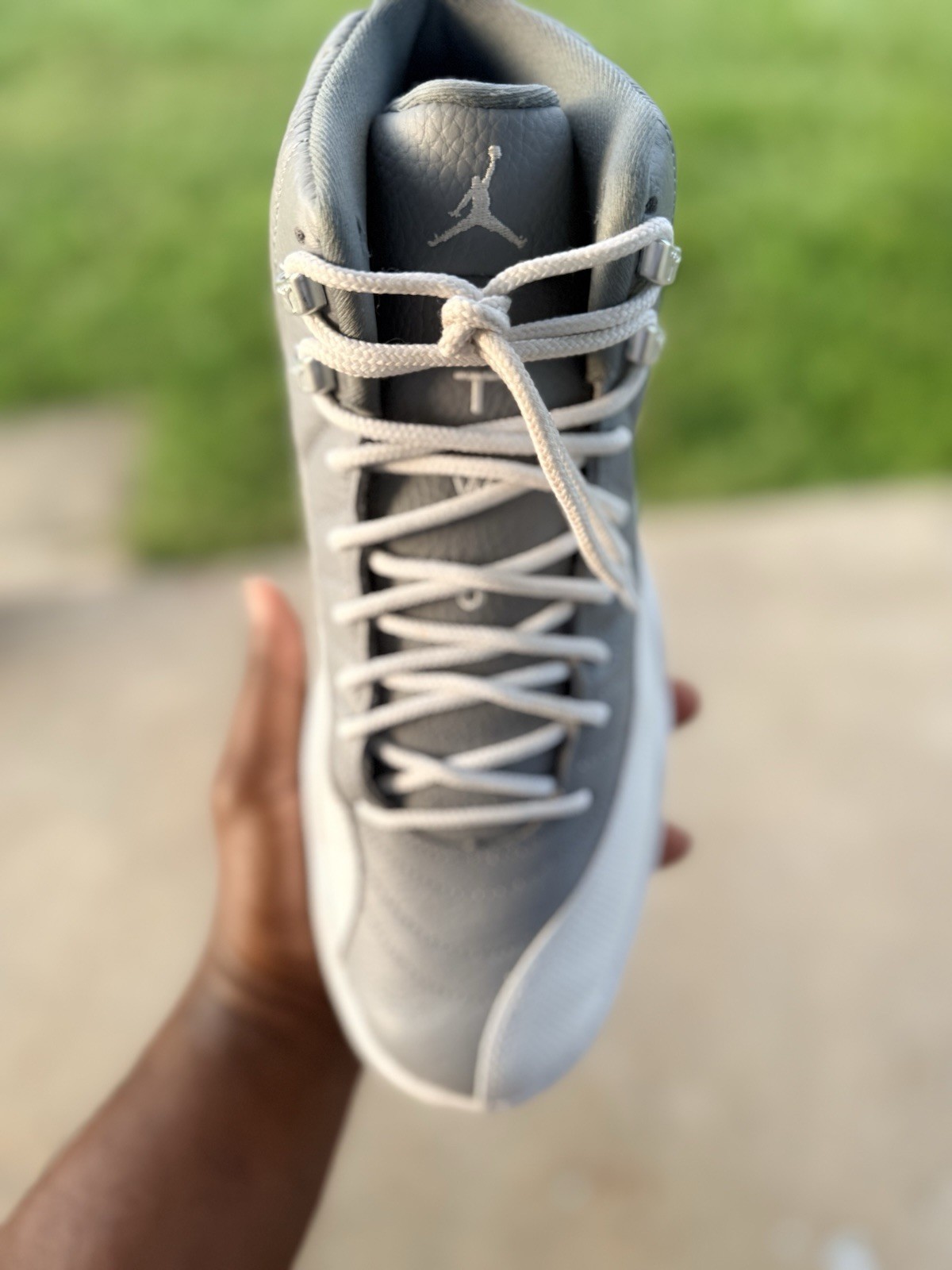 Jordan Air Jordan 12 Retro Stealth Gray. No box shoes was in clear case.