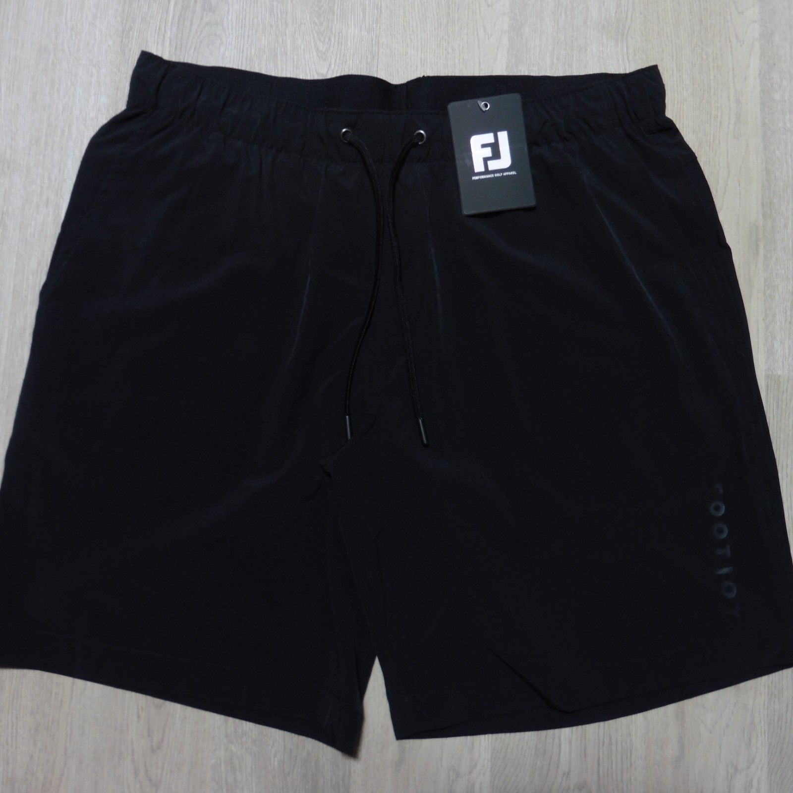 FOOTJOY Mens M L XL 2XL SHORTS BLACK GOLF WORKOUT TRAINING 8″ POLYESTER SPANDEX
