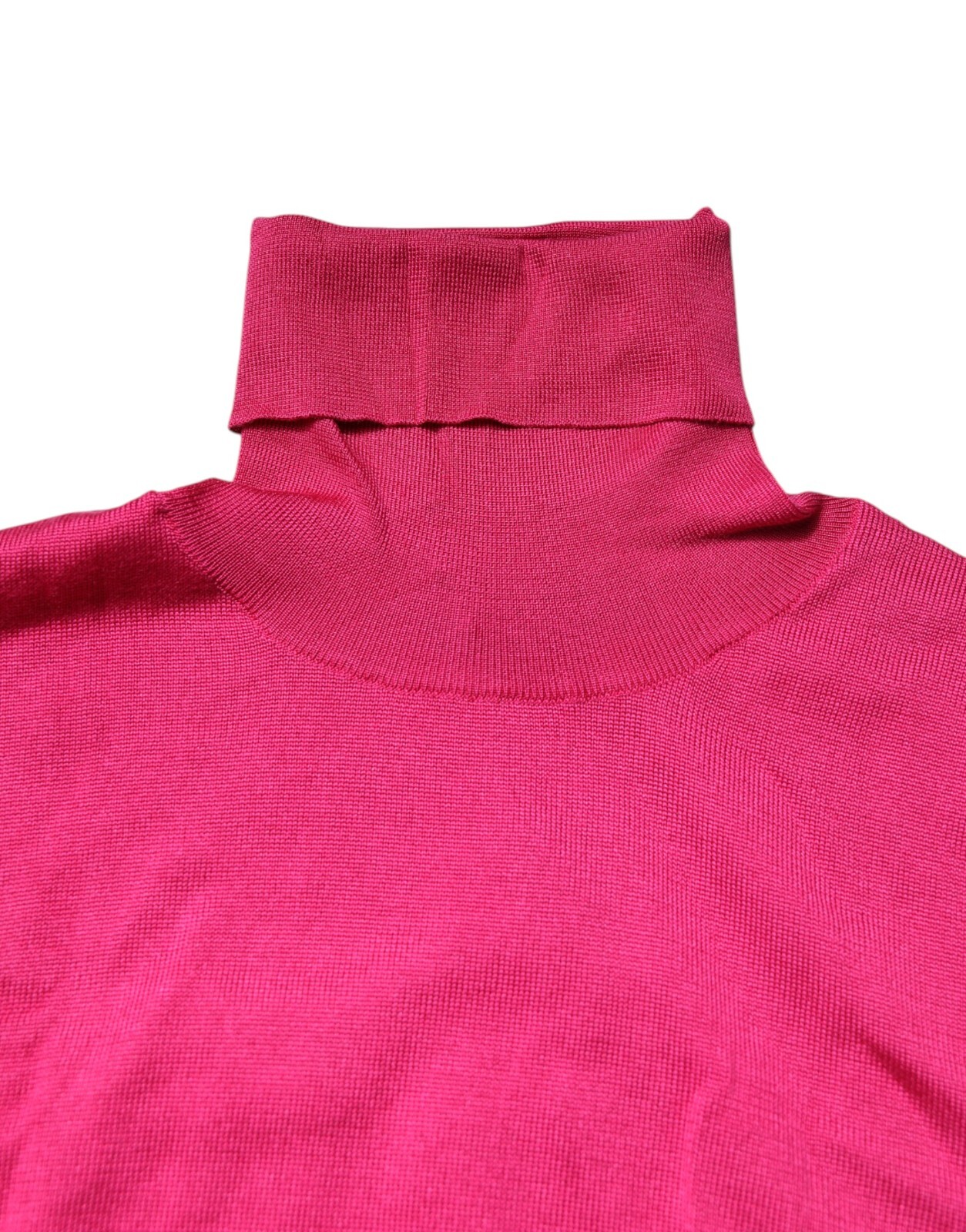 DOLCE & GABBANA Top Pink Silk Knitted Turtleneck Cropped Top IT40/US6/S 750usd
