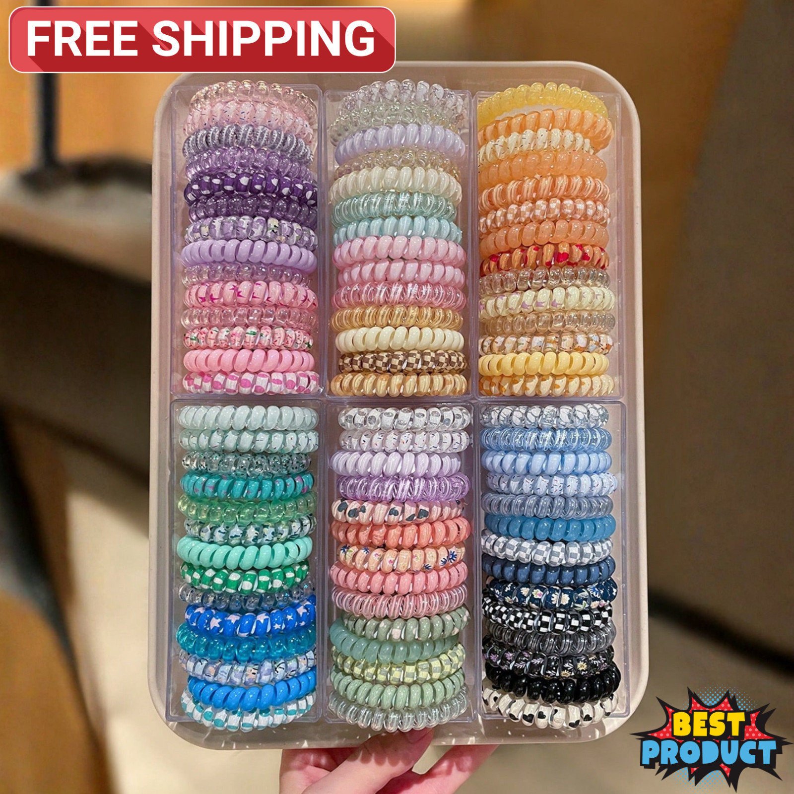 20pcs/Pack Random Color Spiral Hair Ties High Elasticity Hair Scrunchies
