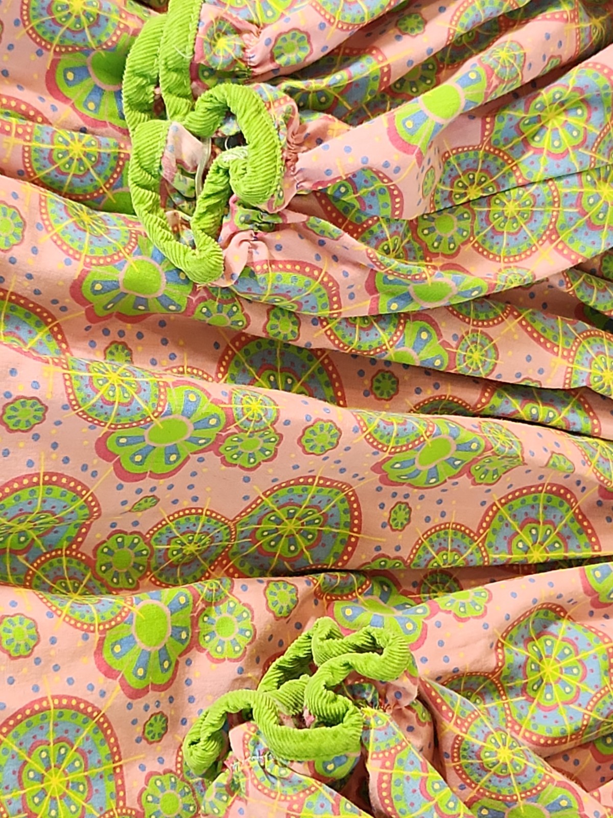 Petit Ami Smocked Green/Pink Multicolor Long Sleeve Dress 2t