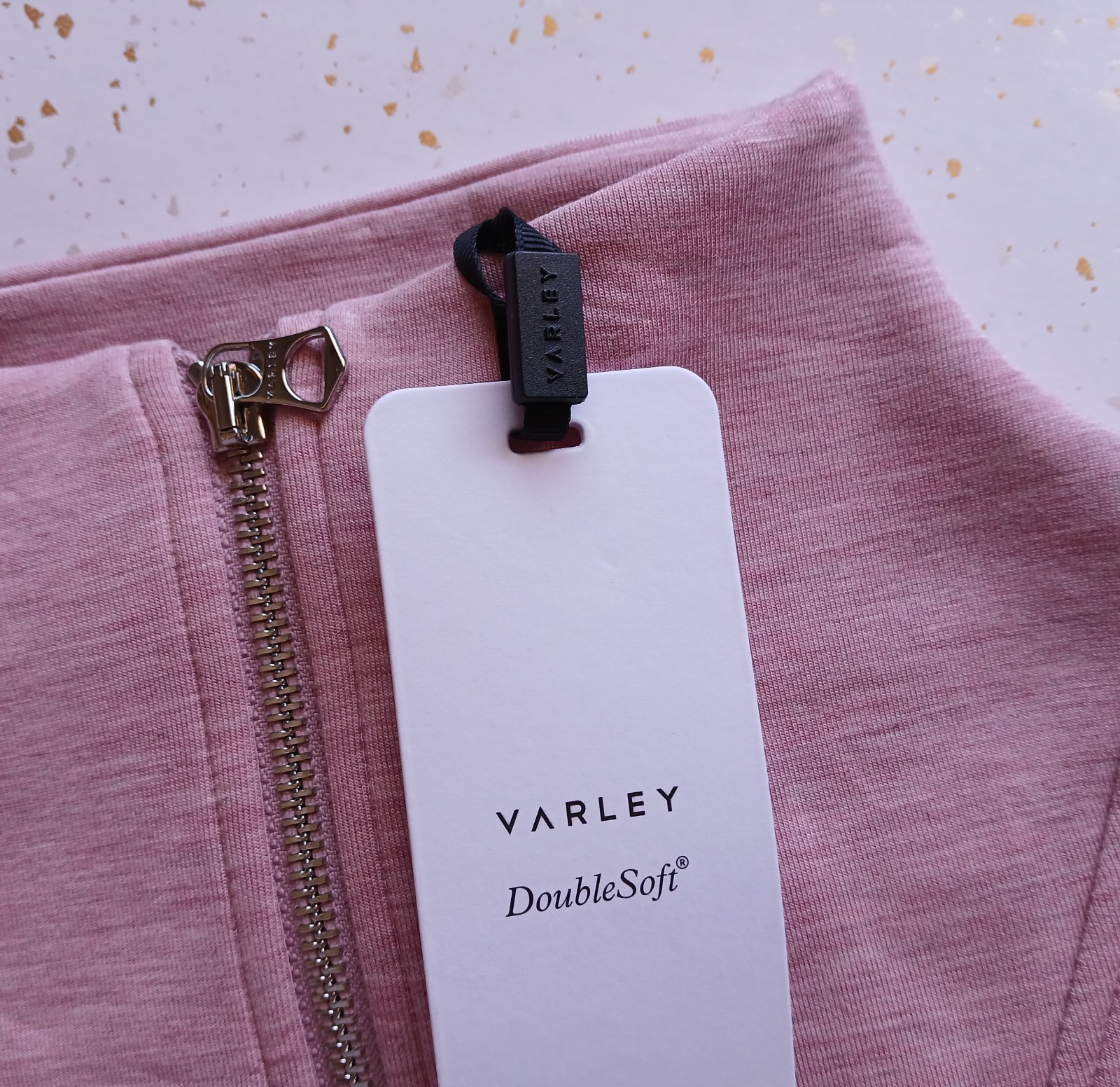 NWT Varley DoubleSoft Hawley Half-Zip Sweatshirt ROSE MARL Pullover Large