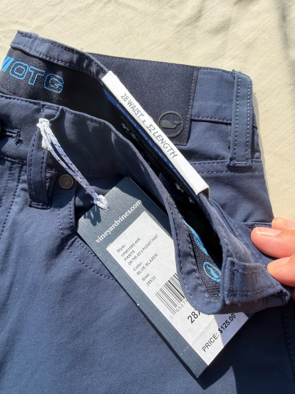 Vineyard Vines On-The-Go 5 Pocket Pants Men’s 28×32 Blue Blazer NWT Performance