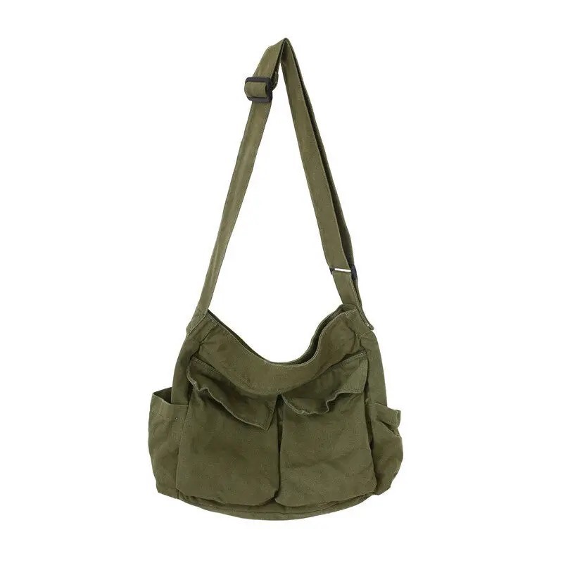 Workwear Canvas Shoulder Bag Large Capacity Retro Messenger Bag New Student