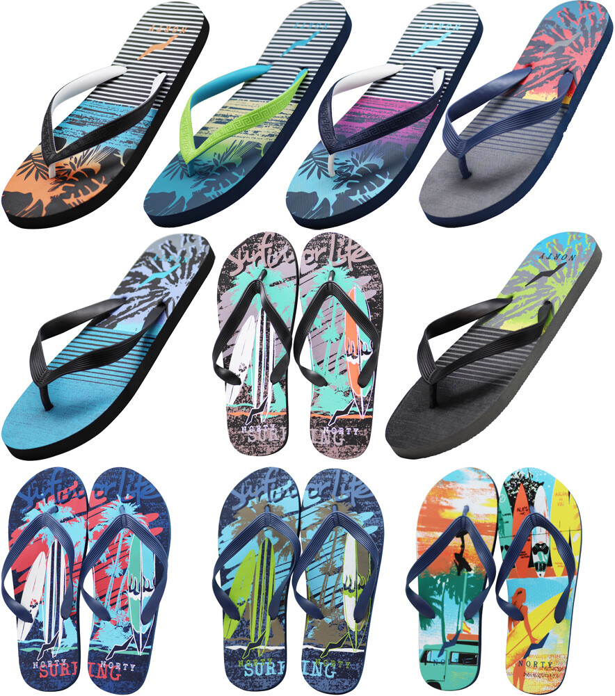 Norty Men’s Casual Beach Pool Everyday Flip Flop Thong Sandal Shoe