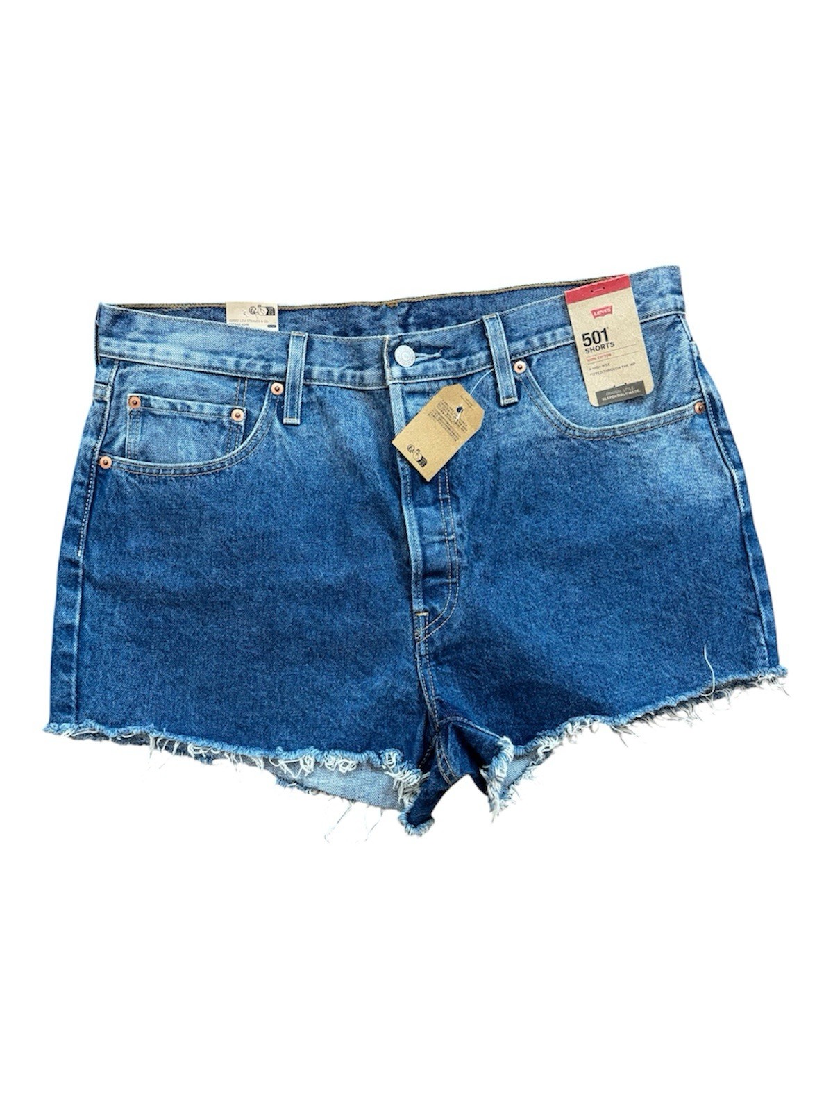 Levi’s 501 Denim Shorts Women 34 High Rise Button Fly Cutoff Jean Shorts NWT