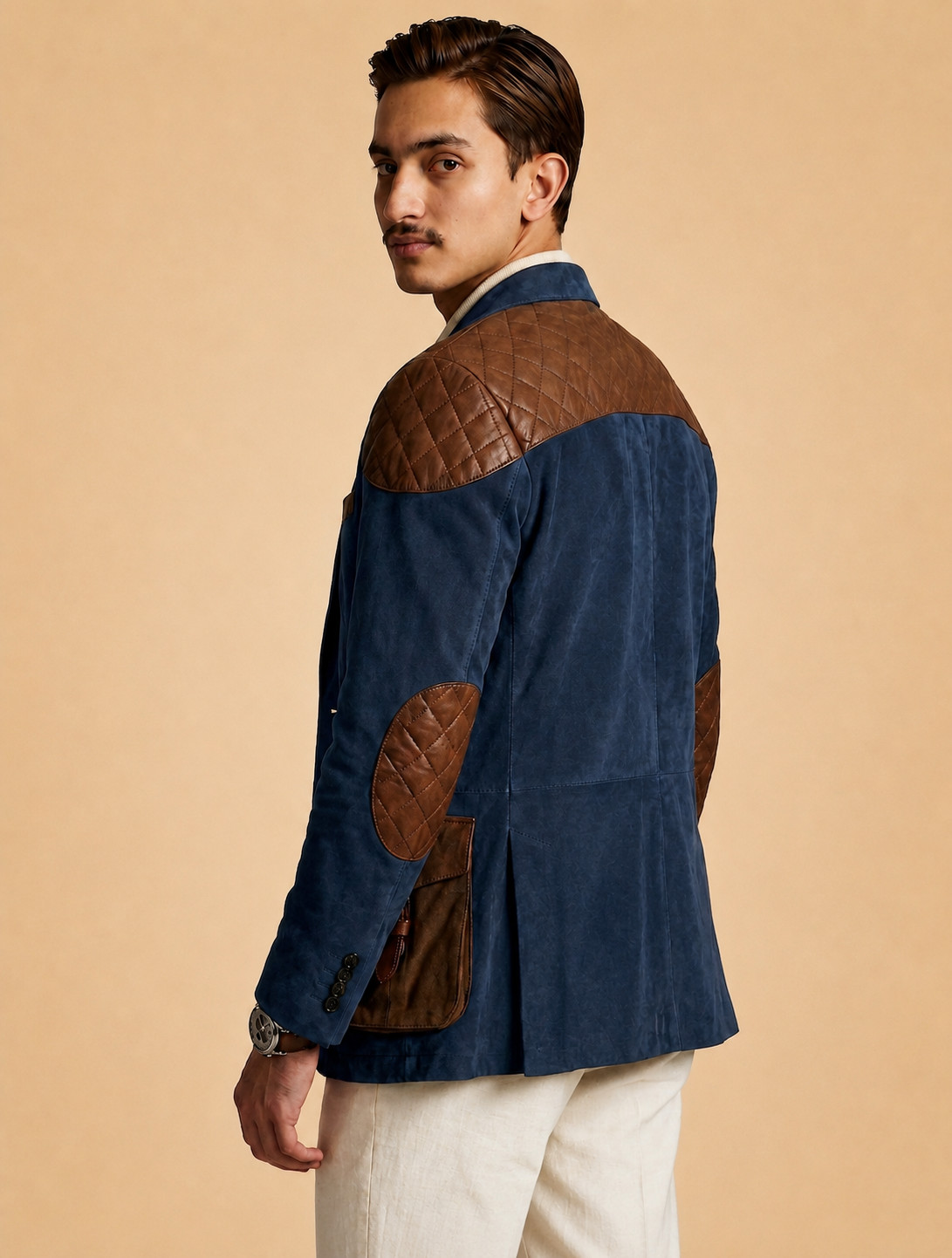Men Real Suede Leather Blazer Jacket Premium