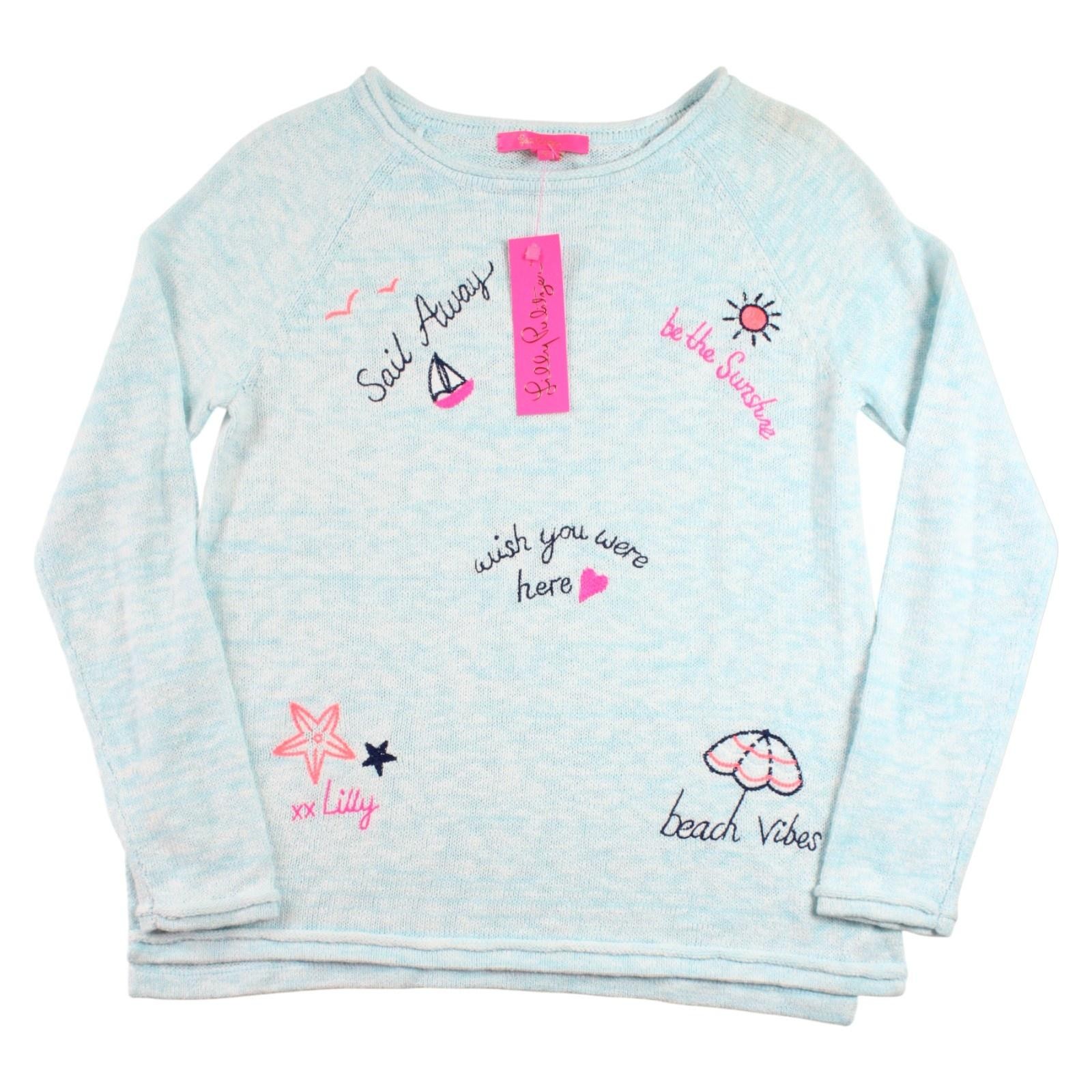 Lilly Pulitzer Sweater Womens M Pullover Top Blue Beach Vibes Sail Away $138 NEW