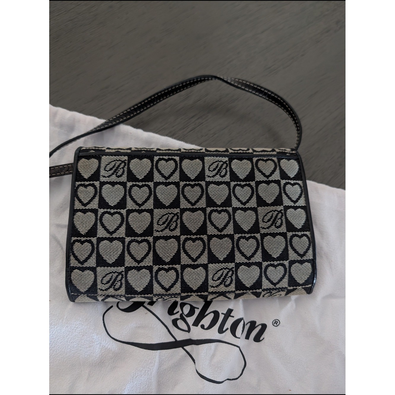 Brighton B & Hearts Crossbody Organizer Wallet Purse