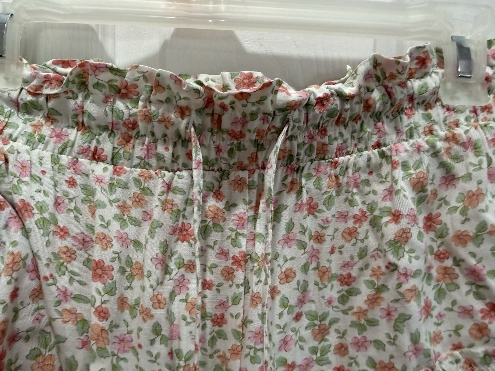Aéropostale Women’s M Floral 2pc Crop Top & Shorts Set Smocked Ruffle Tie