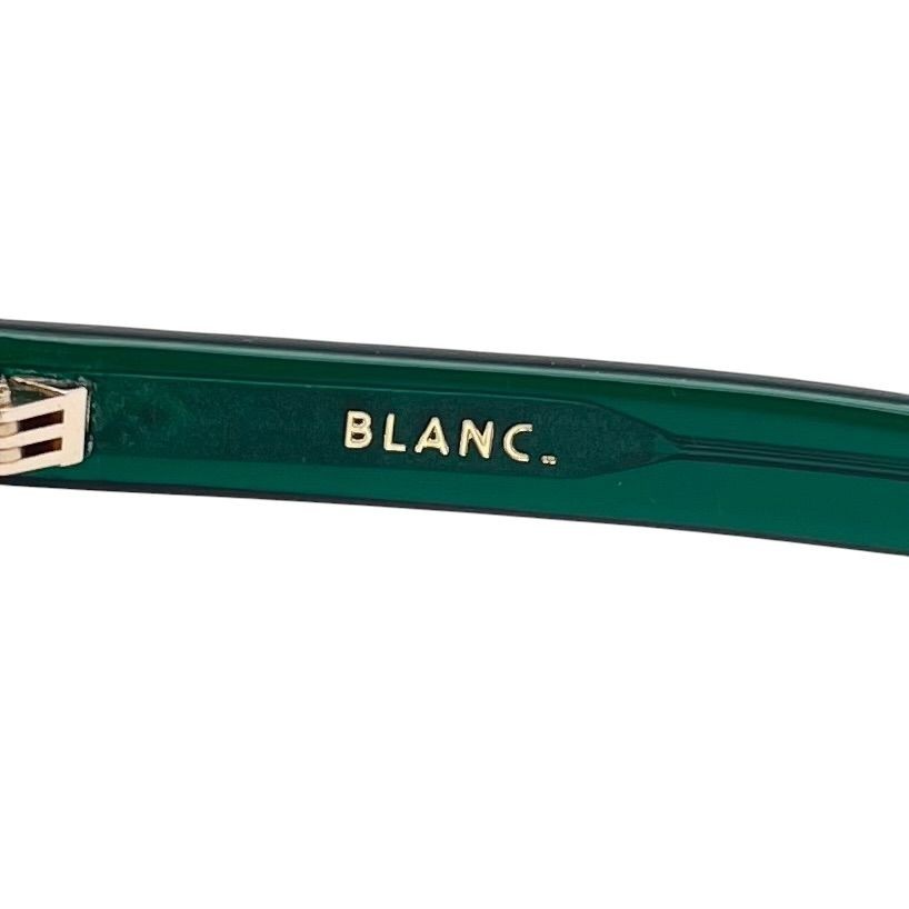 BLANC B0014 Clear Green Acetate Square Wellington Sunglasses Unisex 5.5in (11.6i