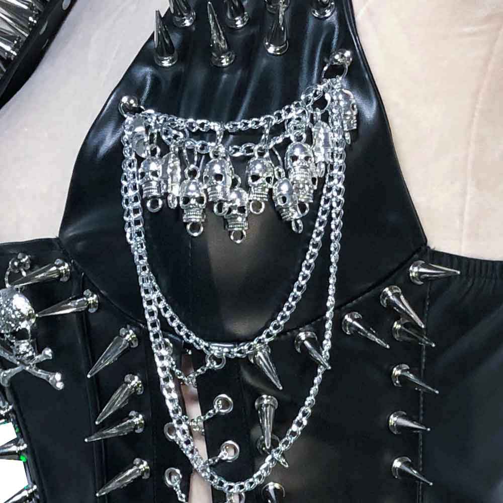 Goth Tops Cyber Gothic Tank Grunge Spiked Y2K Emo Clothing Punk Rock Clothes