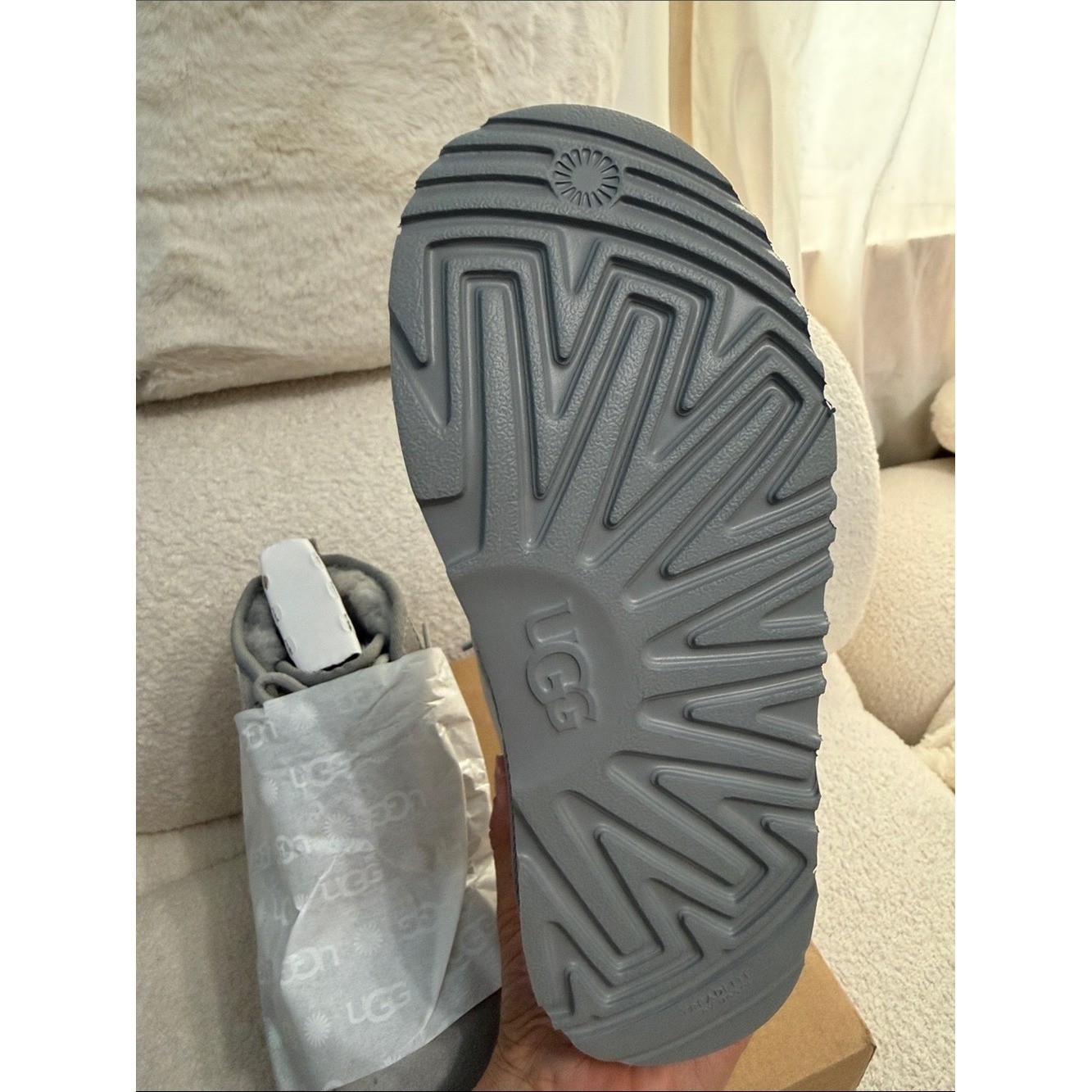 UGG Kids Short Suede Boots in Light Gray